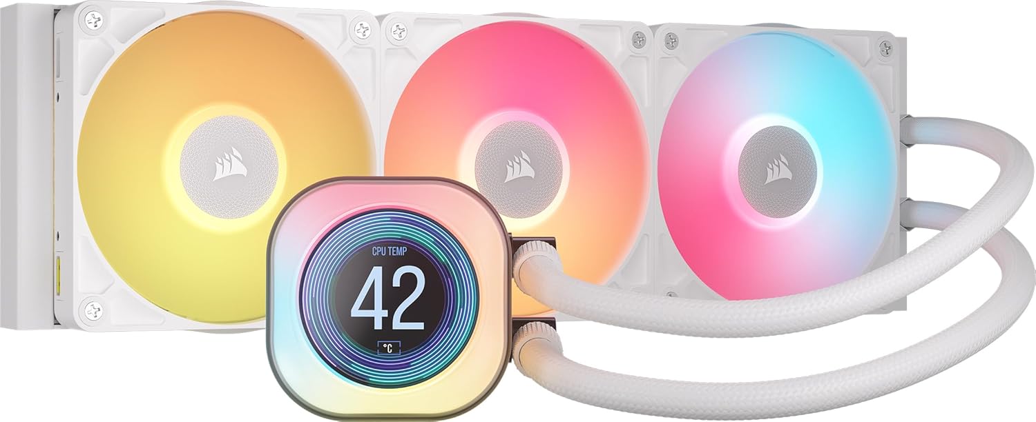 Detalle de Corsair iCUE LINK Titan 360 RX LCD CPU-Flüssigkeitskühler – 360 mm, inkl. iCUE LINK-Hub, RX RGB-Lüfter