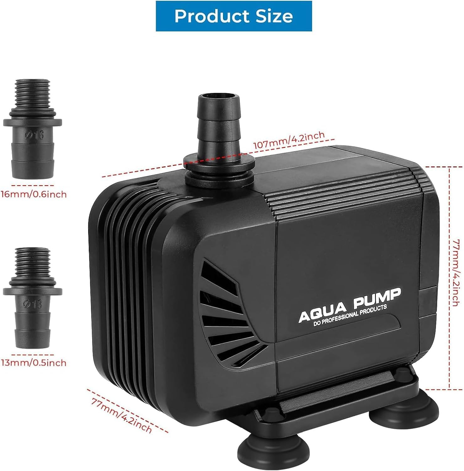 Thumbnail 1 de Aquarium Pumpe Wasserpumpe Teichpumpe 1500 L/H - Ultra‑Quiet, Tauchpumpe mit Filter und 2 Düsen