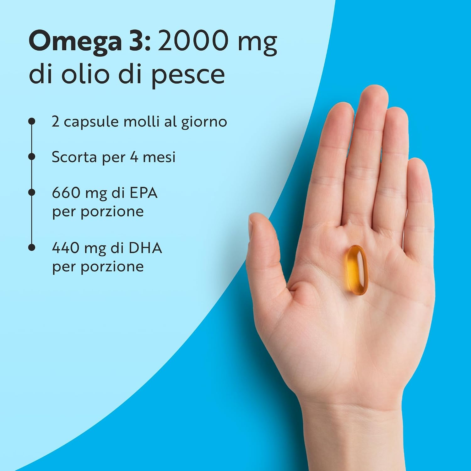 Detalle 2 de Nutravita Omega 3 2000mg con EPA 660mg e DHA 440mg | Formula ad alta concentrazione per cuore, vista e funzione cerebrale