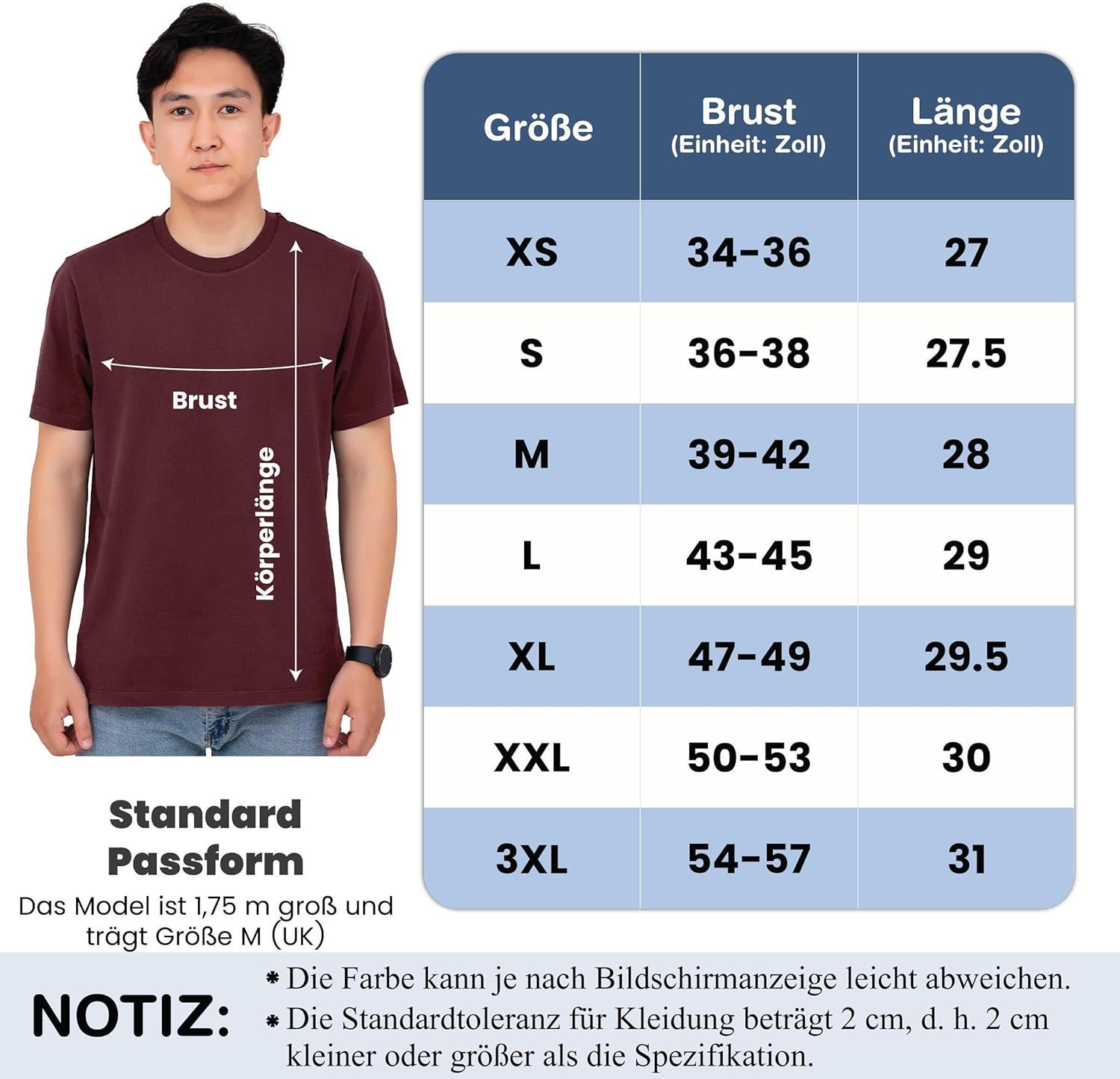 Thumbnail 5 de 6er Pack Herren T-Shirts aus 100% Baumwolle von SoftSpun – Rundhals Multipack