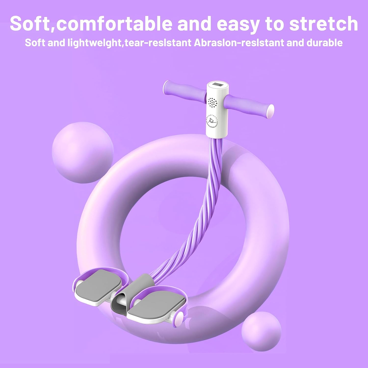 Detalle de EliphonTowne Multifunctional Pedal Puller with Resistance Rope – gym & Pilates resistance bands with 6 ankle tubes