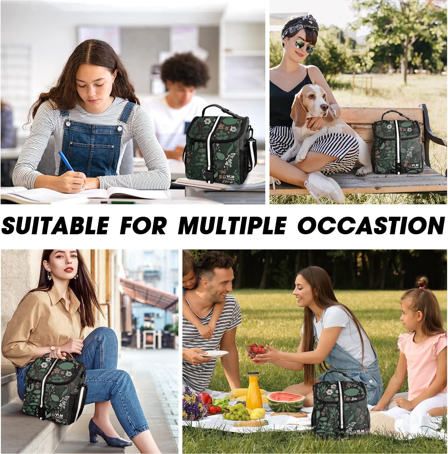 Thumbnail 5 de VLM Insulated Lunch Box for Women — Waterproof Lunch Tote Bag with Adjustable Shoulder Strap