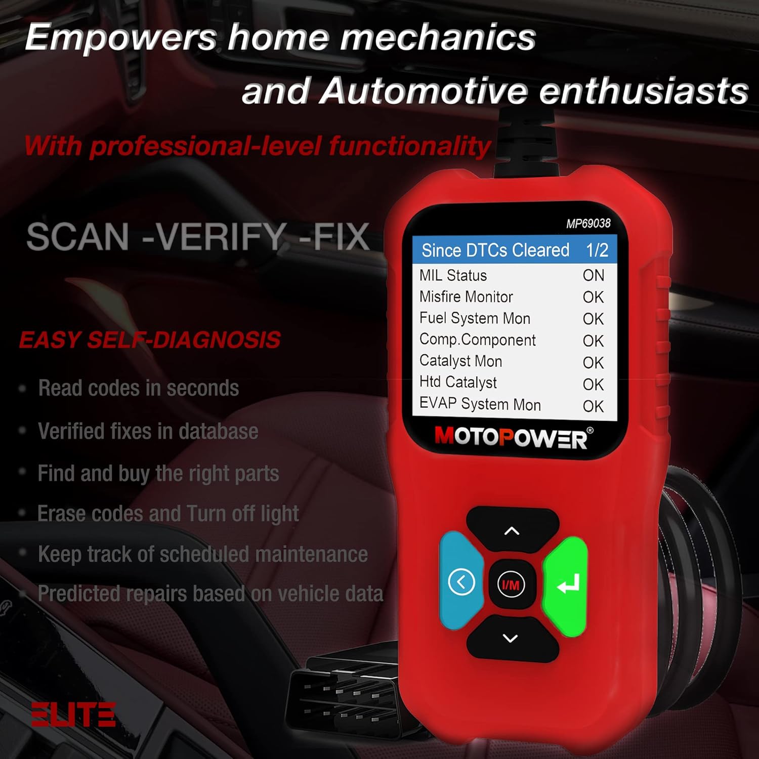 Detalle 2 de MOTOPOWER MP69039 OBD2 Scanner with CAN diagnostic