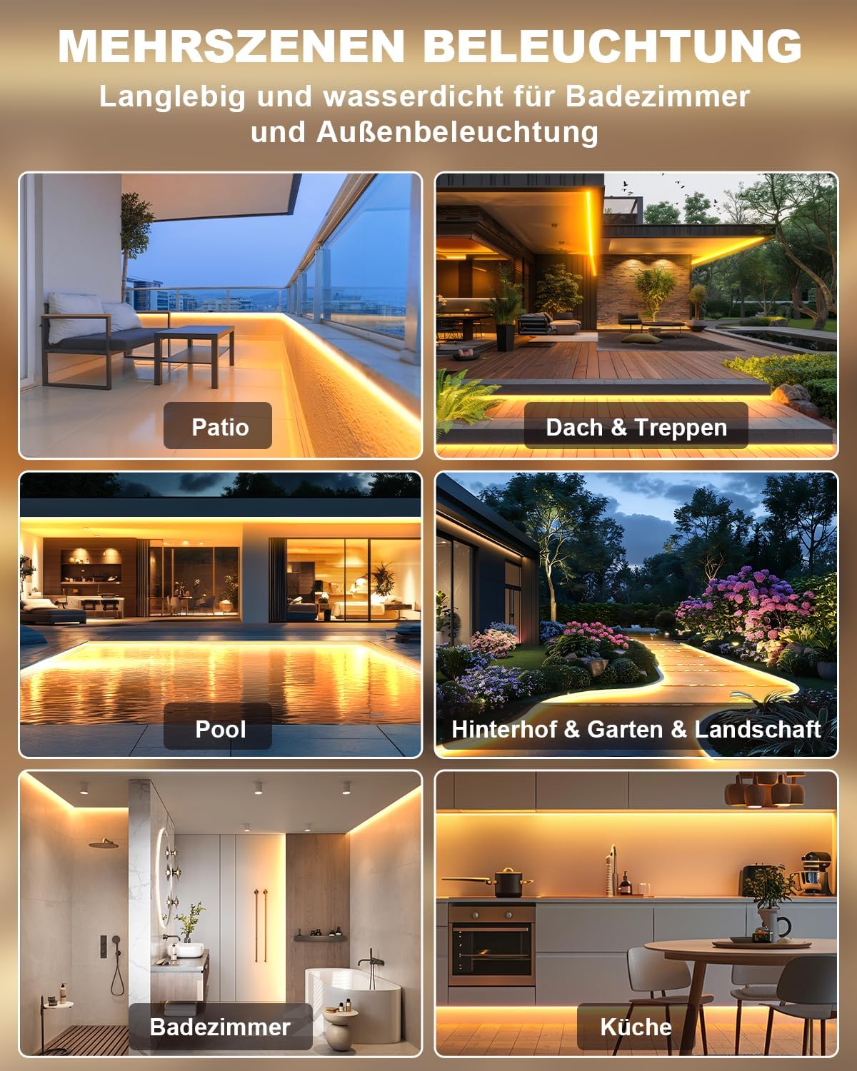 Thumbnail 6 de Gliztech COB LED Streifen 15 m – IP68 Außenbeleuchtung mit 24 V, App- und Fernbedienung
