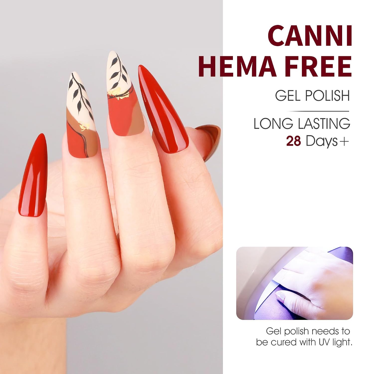 Thumbnail 3 de CANNI Red Gel Nail Polish Set – 6 Colors