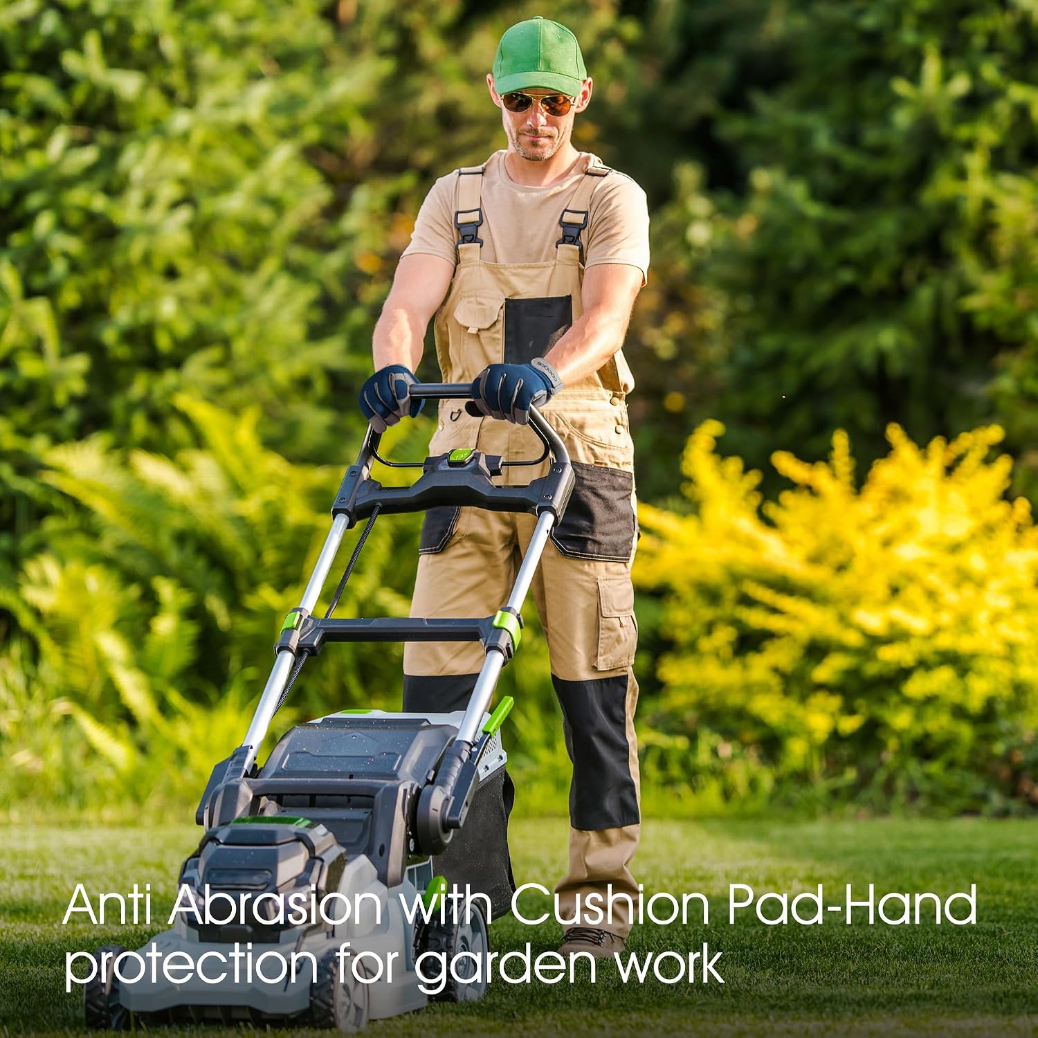 Detalle de COOLJOB Touchscreen-Gartenhandschuhe (durchstichsicher), gepolstert mit Klettverschluss – Navy, XL (1 Paar)