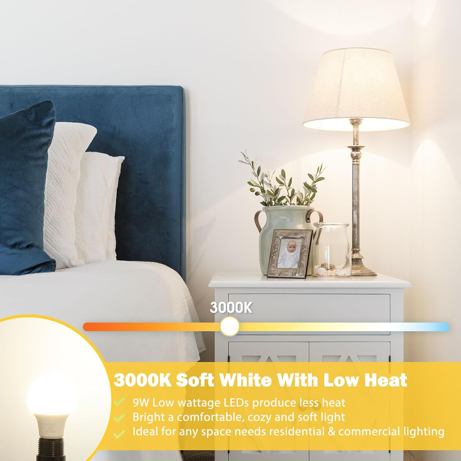 Detalle 1 de Maylaywood A19 LED Light Bulb 3000K