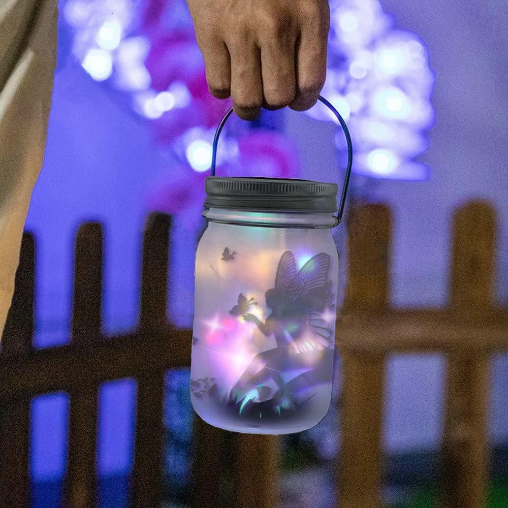 Thumbnail 6 de Solar Fairy Lantern Outdoor – Frosted Glass Mason Jar LED Lights