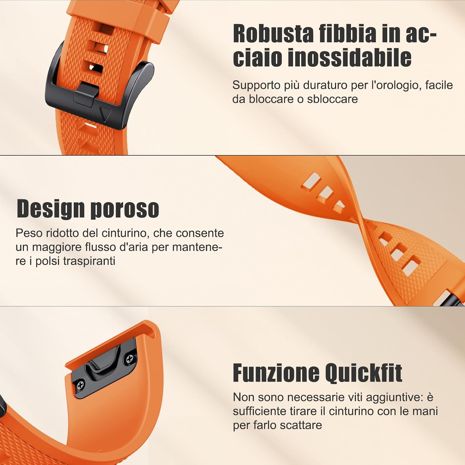Detalle de Cinturino 22 mm per Garmin Fenix, Forerunner, Instinct, Epix e altro: stile e comodità quotidiana