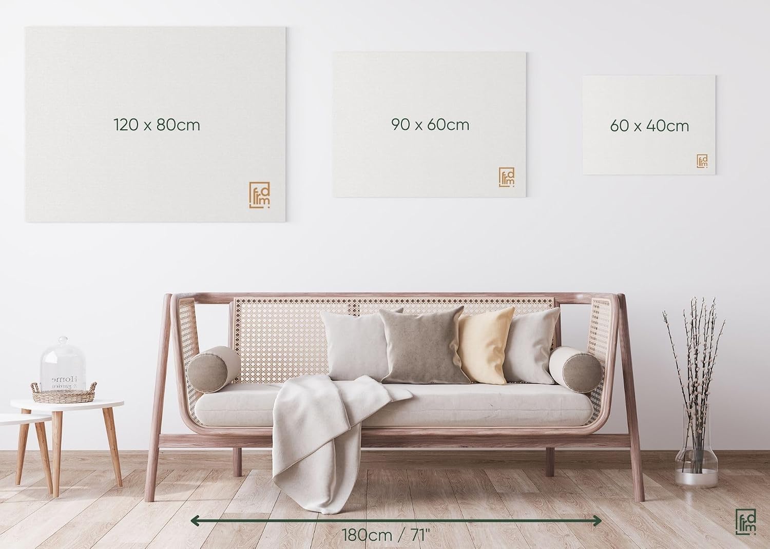 Detalle de framed concept världskarta i kork på duk, 60 × 40 cm med 50 guldfärgade nålar