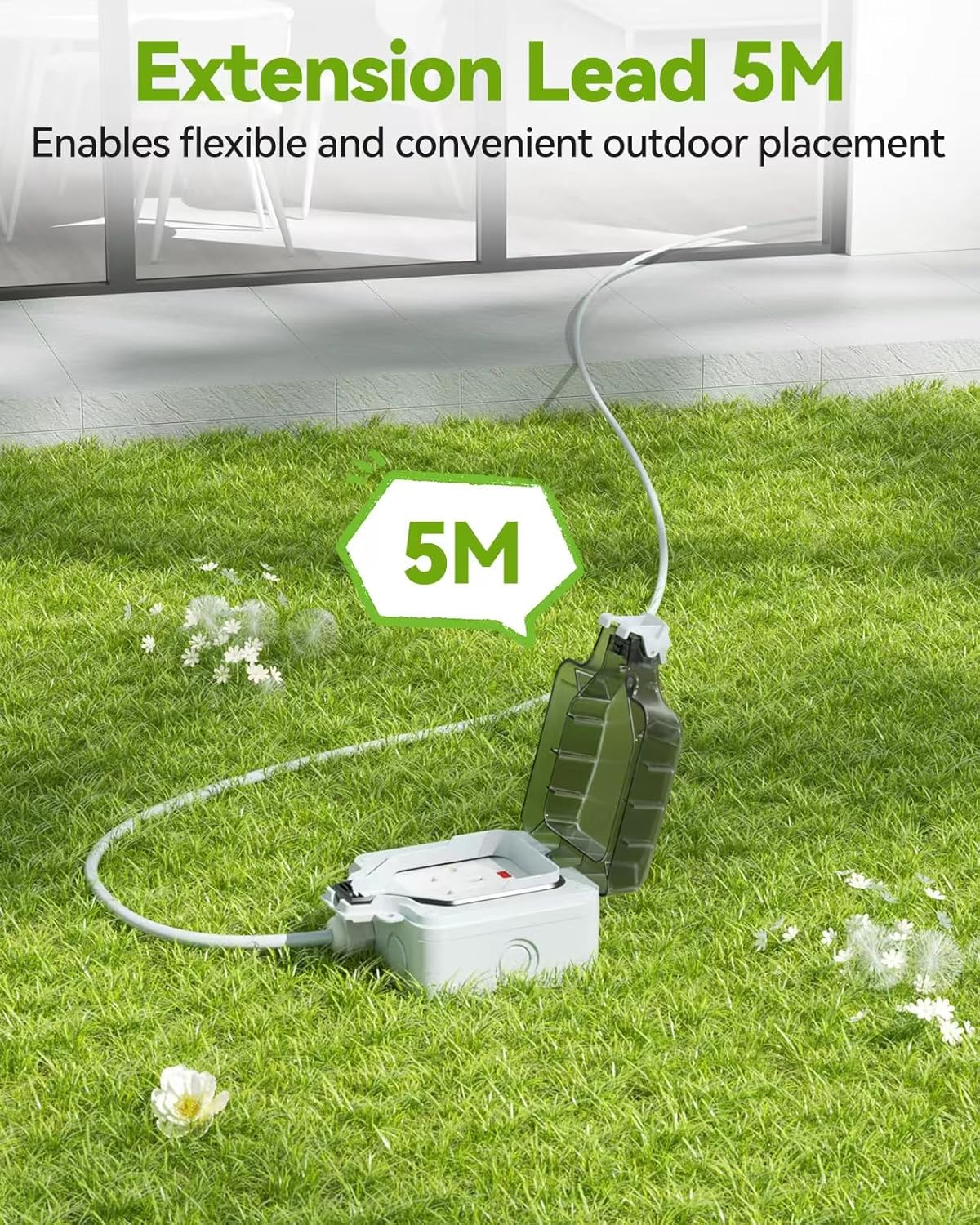 Thumbnail 2 de Outdoor Extension Lead Waterproof 5m (16ft) with IP66 Weatherproof Switched Socket, 13A/3250W