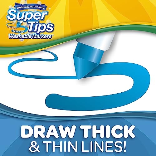 Detalle 2 de CRAYOLA Super Tips - Pennarelli lavabili a punta media 50 colori (7555), idee creative per casa e scuola