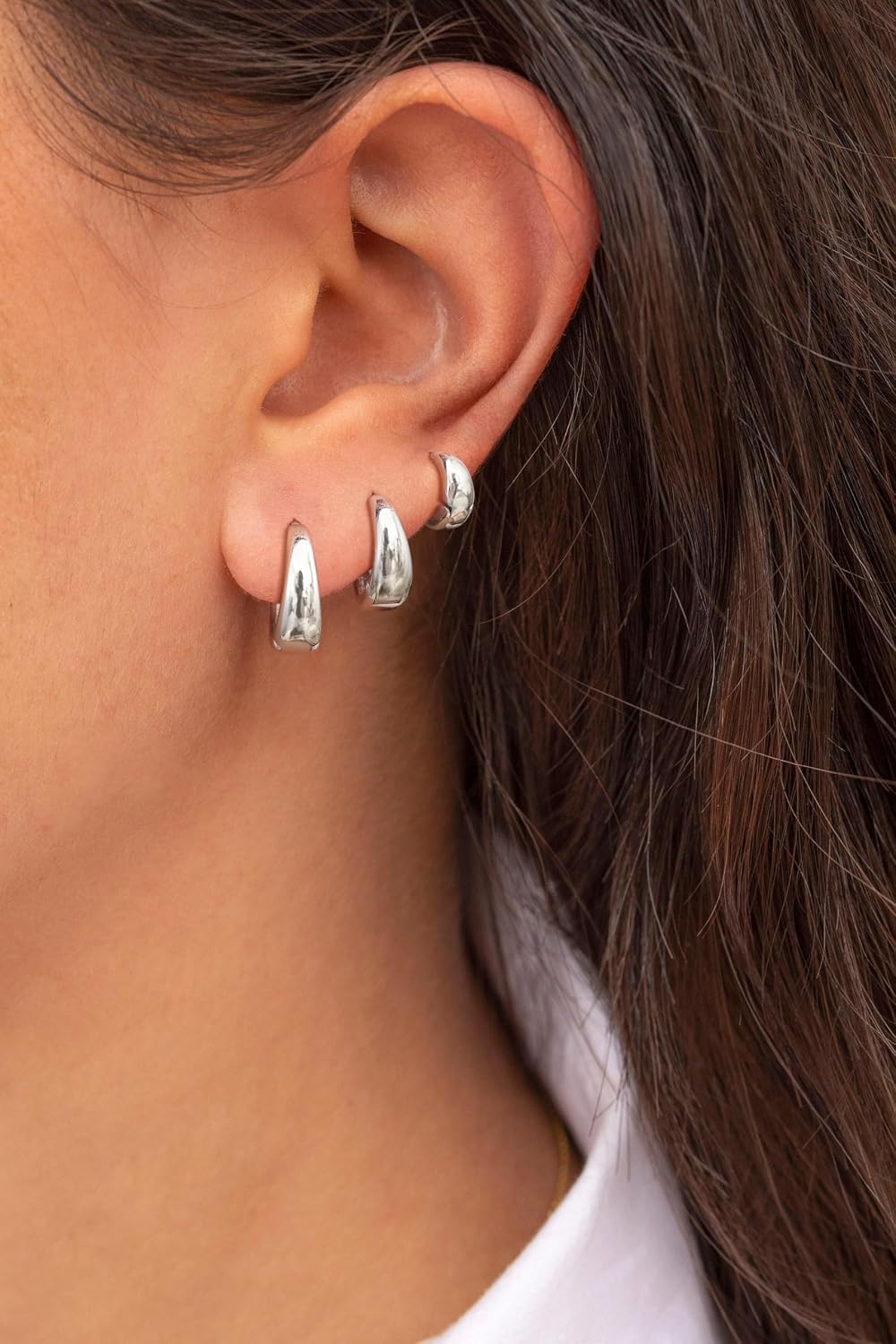 Detalle 2 de FUNEIA Creolen Set 3 Paar Silber 925