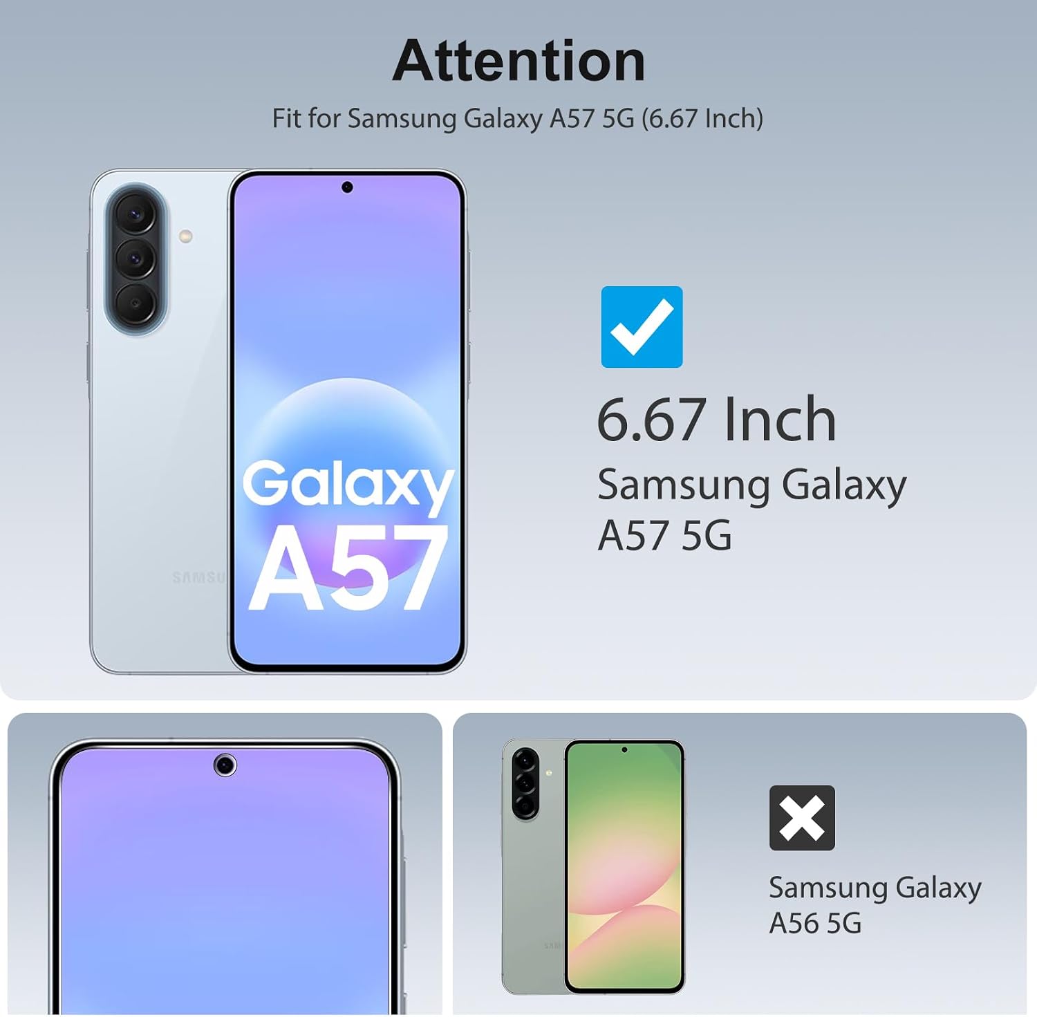 Detalle 2 de SPARIN Panzer Schutz Glas für Samsung Galaxy A57 5G – 3 Schutzfolien + 2 Kameraschutz mit Montage Rahmen