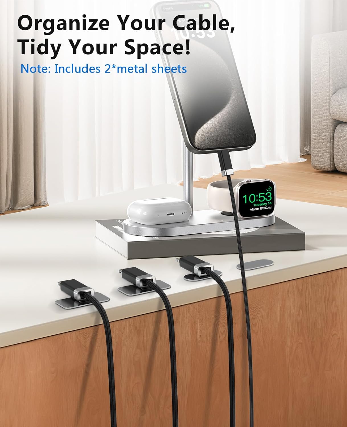 Thumbnail 3 de Magtame StayCable USB-A vers Lightning avec aimant Keeper (1 m) : câble tressé, charge rapide et données