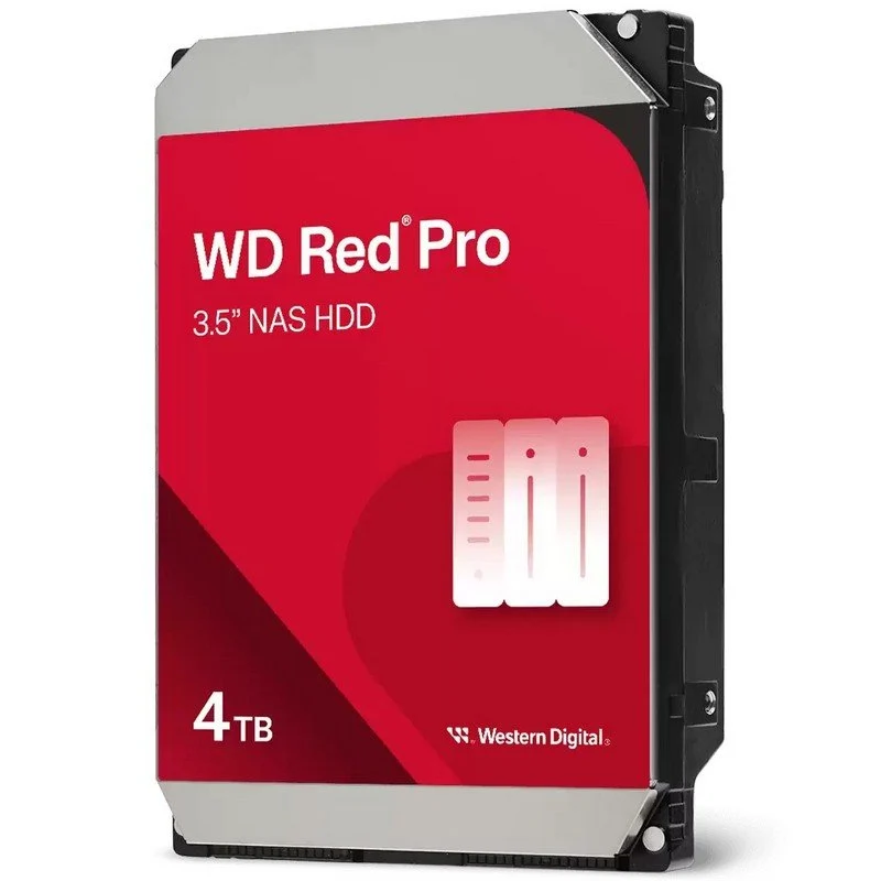 Detalle de WD Red Pro 3.5" 4TB SATA 256MB – HDD diseñado para NAS de empresas medianas y grandes