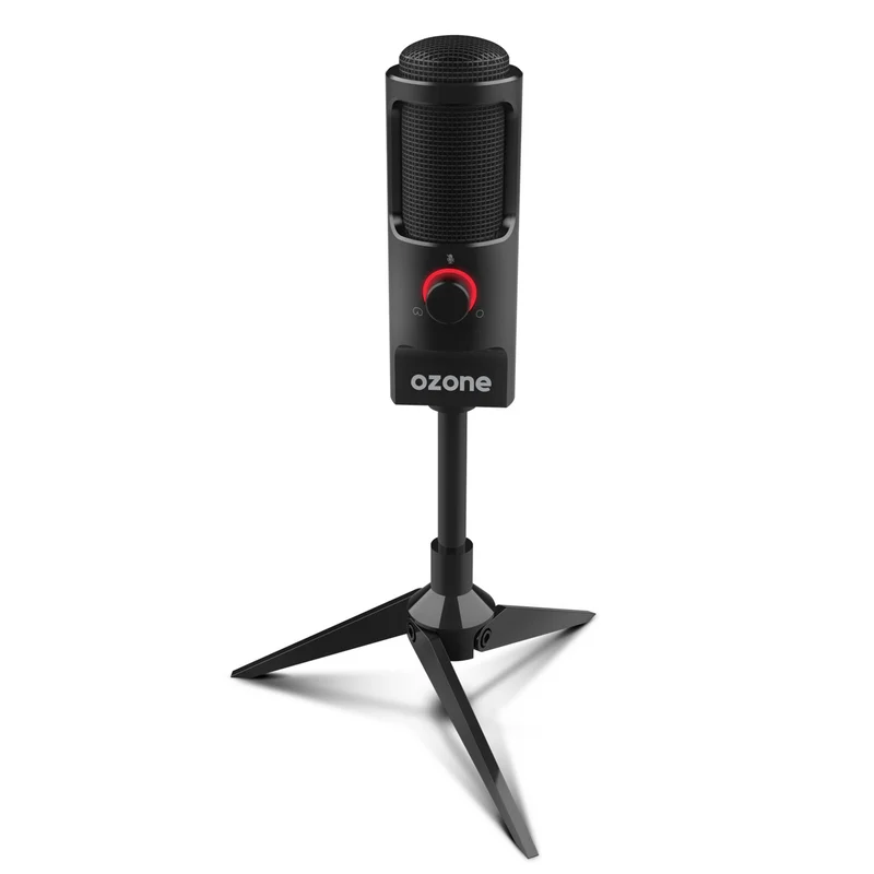 Detalle de Ozone REC X50: Micrófono de condensador para streaming y locución en negro