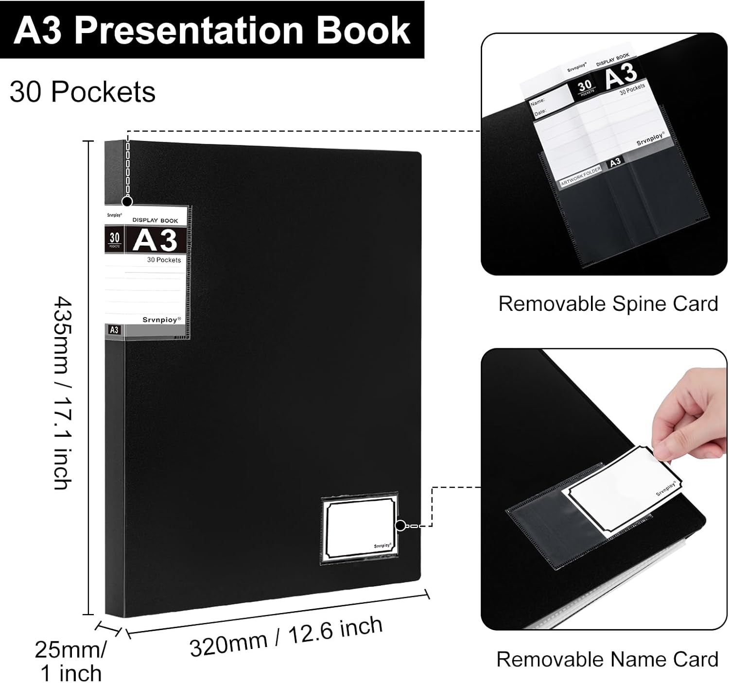 Thumbnail 1 de Srvnpioy Lot de 2 classeurs de présentation A3 📁