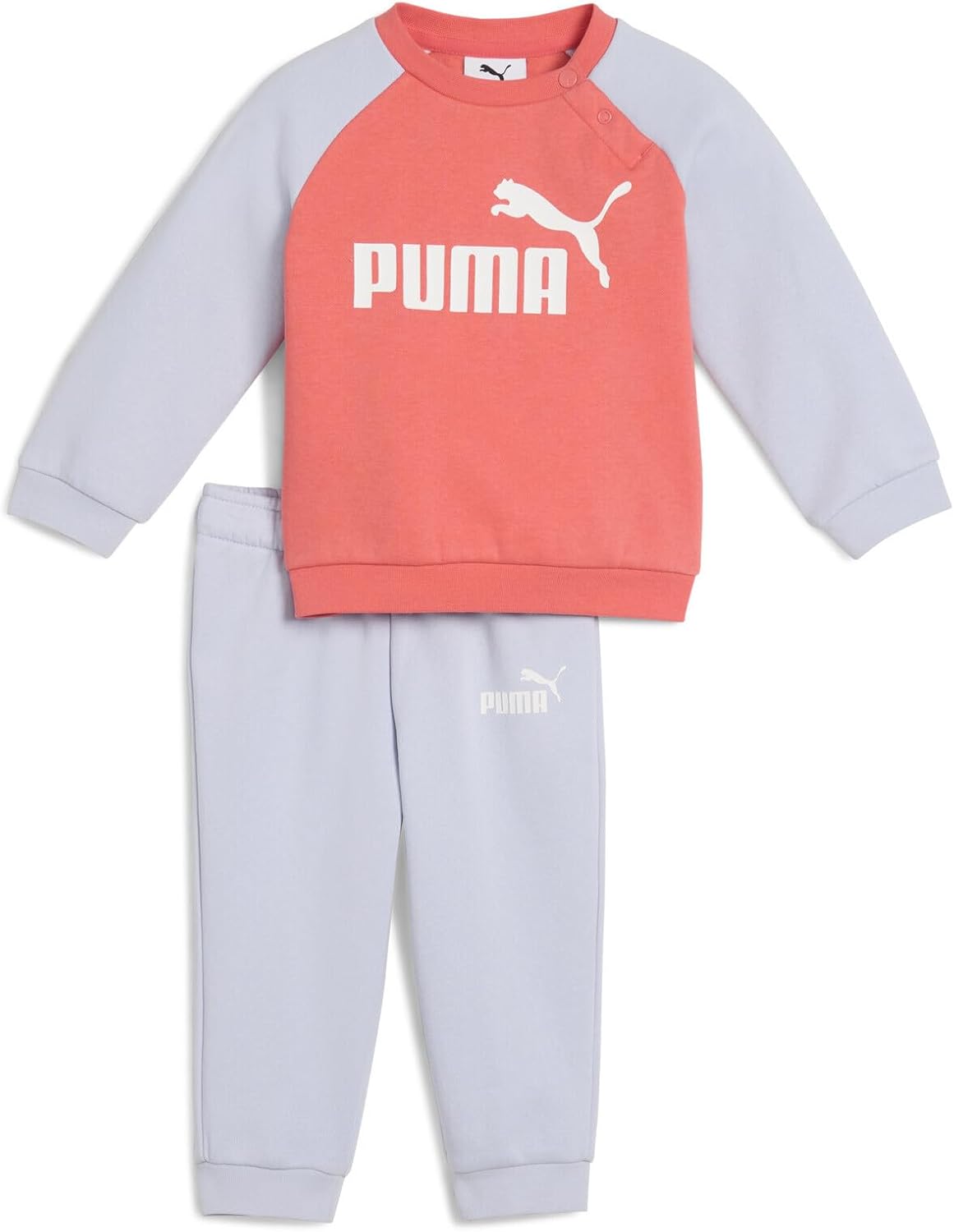 Detalle de PUMA Minicats ESS Raglan Crew Set für Baby – Fl INF, gestrickte Anzüge