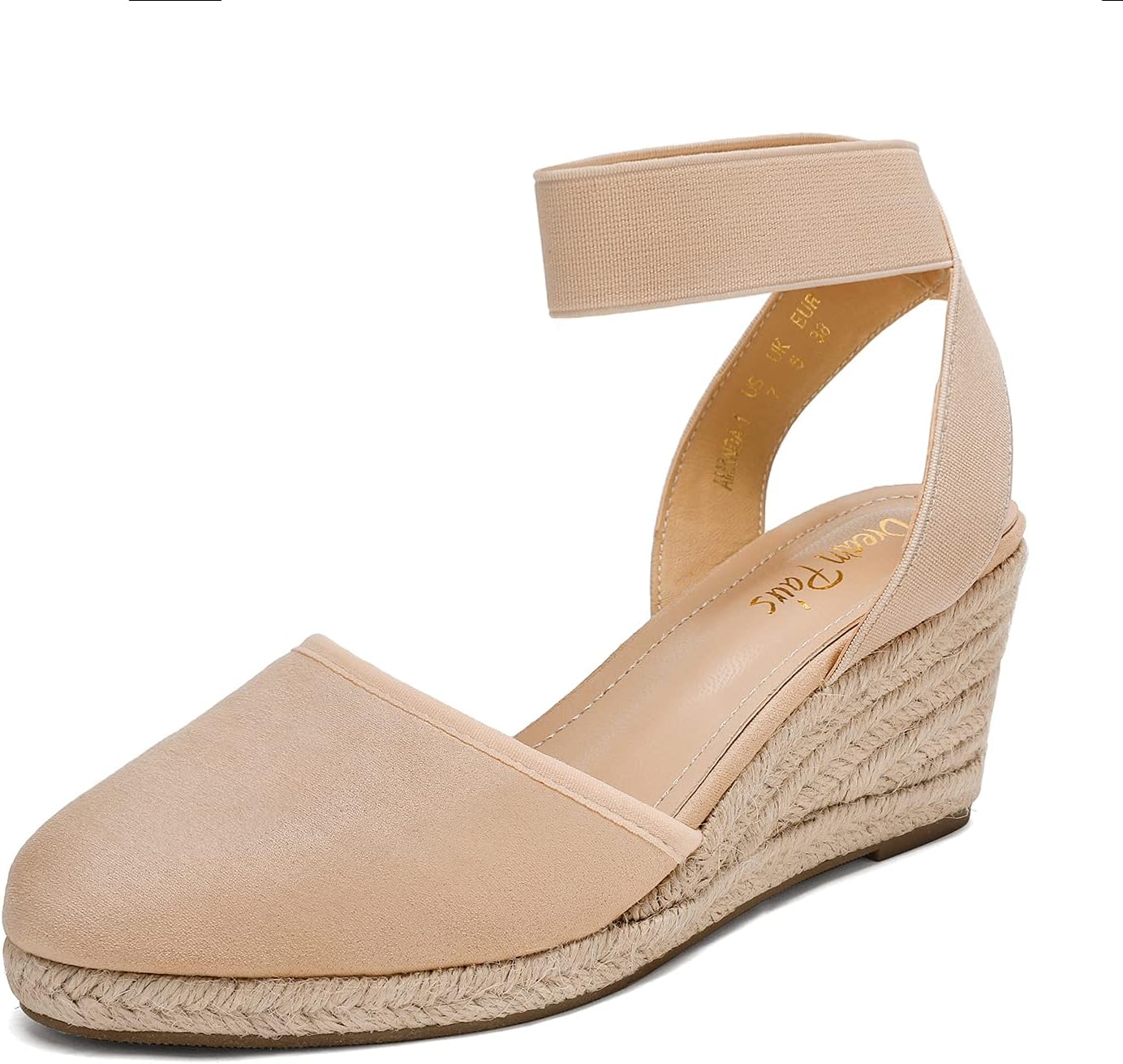Detalle de Dream Pairs Amanda-1 : sandales compensées ouvertes à bride réglable pour femmes
