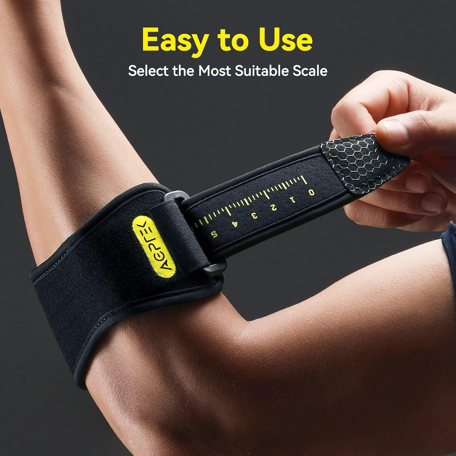 Detalle 1 de AGPTEK SEP2B-AU armbågsband med kompressionsstöd och justerbar passform