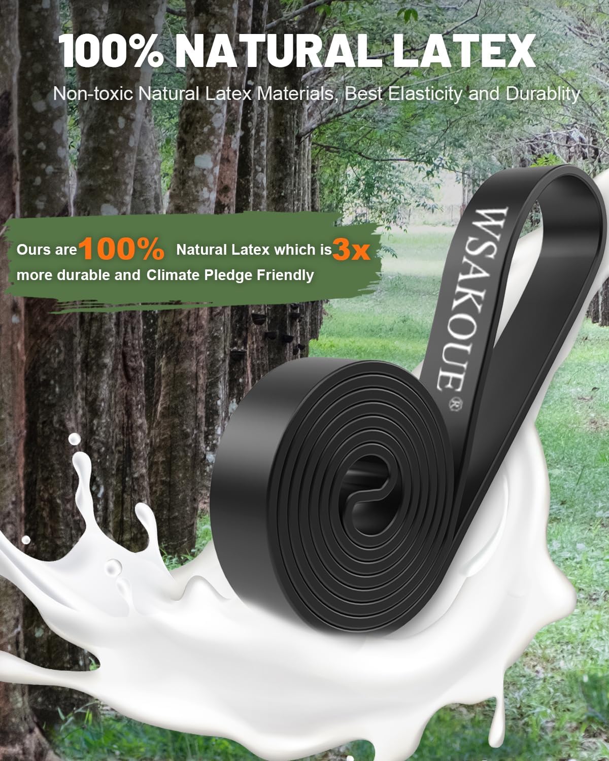 Detalle 2 de WSAKOUE WSB-06 Pull-Up Assistance Band, Natural Rubber, 15–35 lb