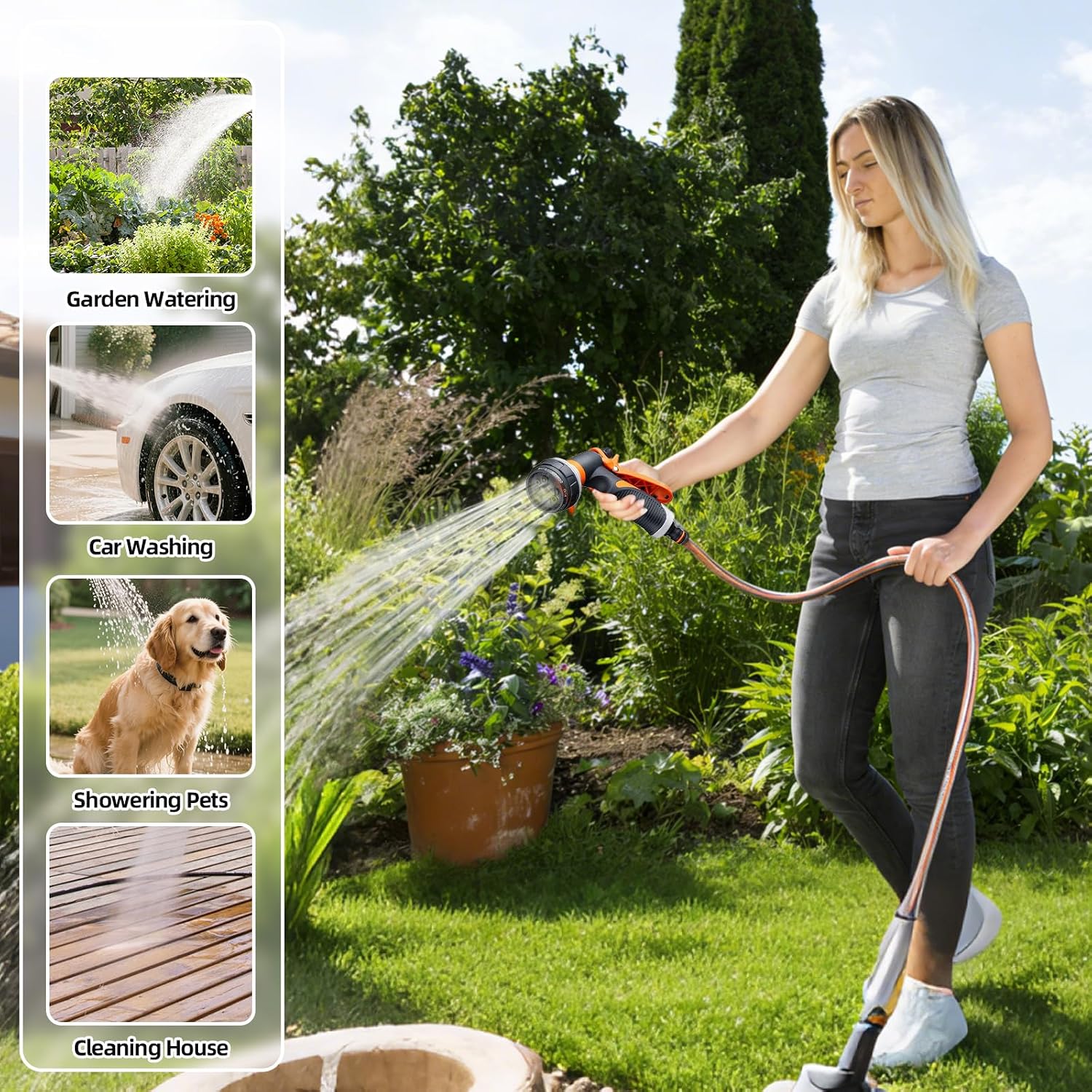 Thumbnail 6 de CHGANG Garden Hose Spray Gun with 8 Patterns and Quick Connect Kit