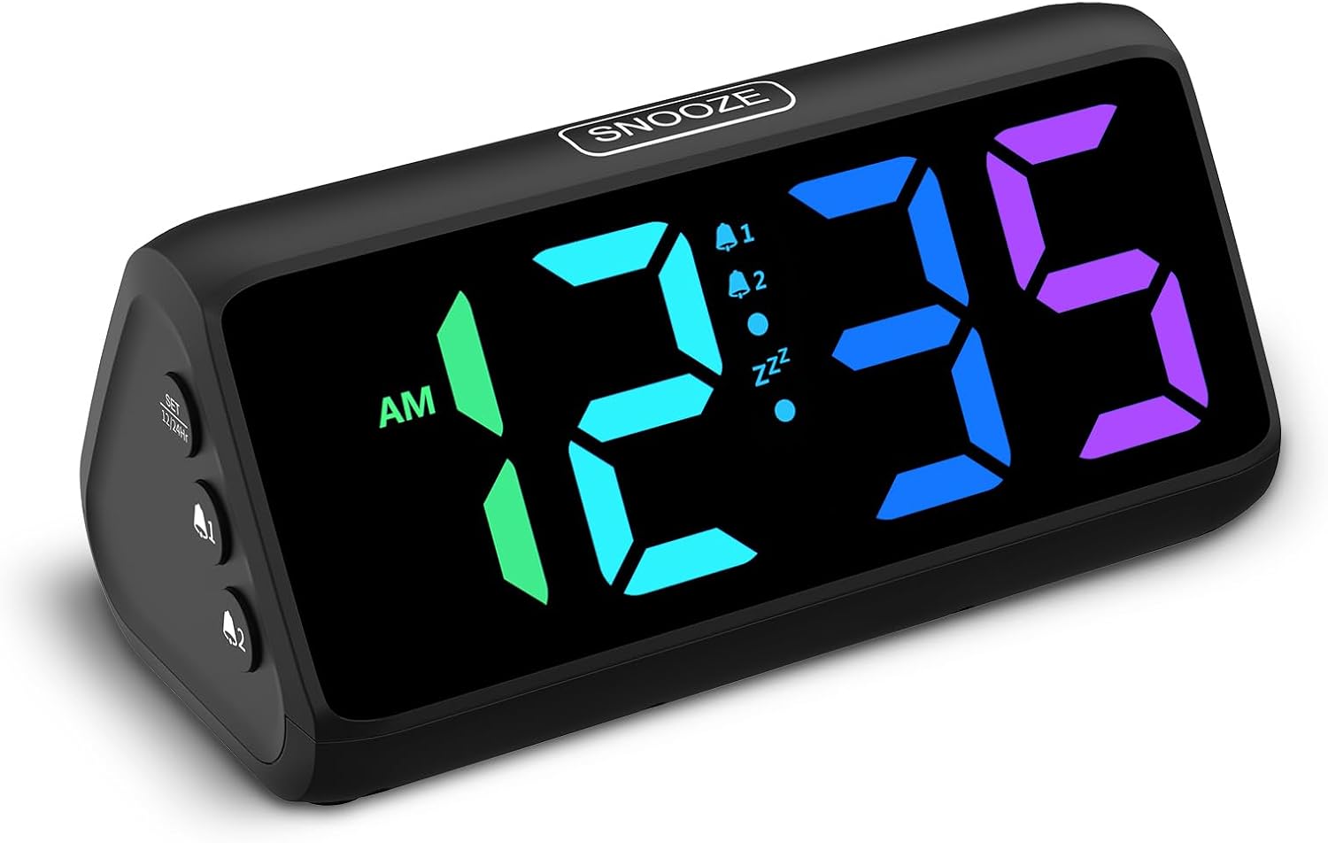 Detalle de Netzu 6208D Digital Alarm Clock with RGB Display, Dual Alarms and 5 Brightness Levels
