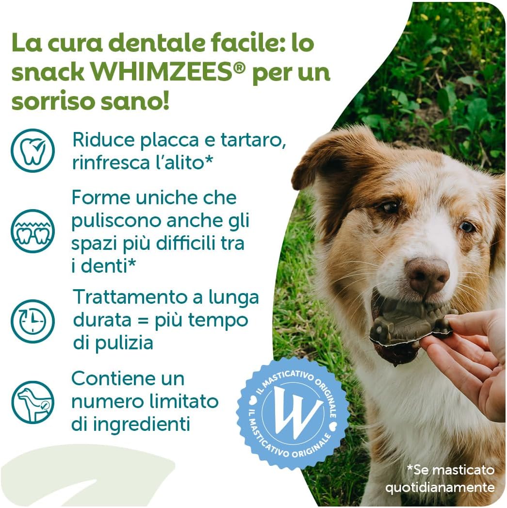 Detalle de WHIMZEES Alligator S, 24 pezzi – Snack orale per cani di taglia piccola (S), Alligatore formato piccolissimo