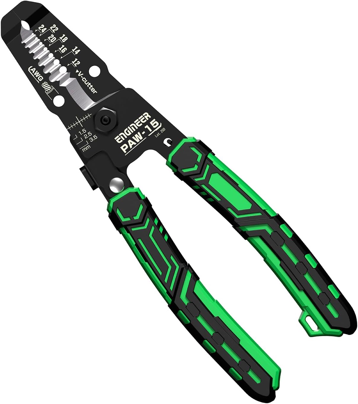 Detalle de ENGINEER PAW-15 精密ワイヤーストリッパーST AWG24~12対応・真円設計・Vカッター搭載