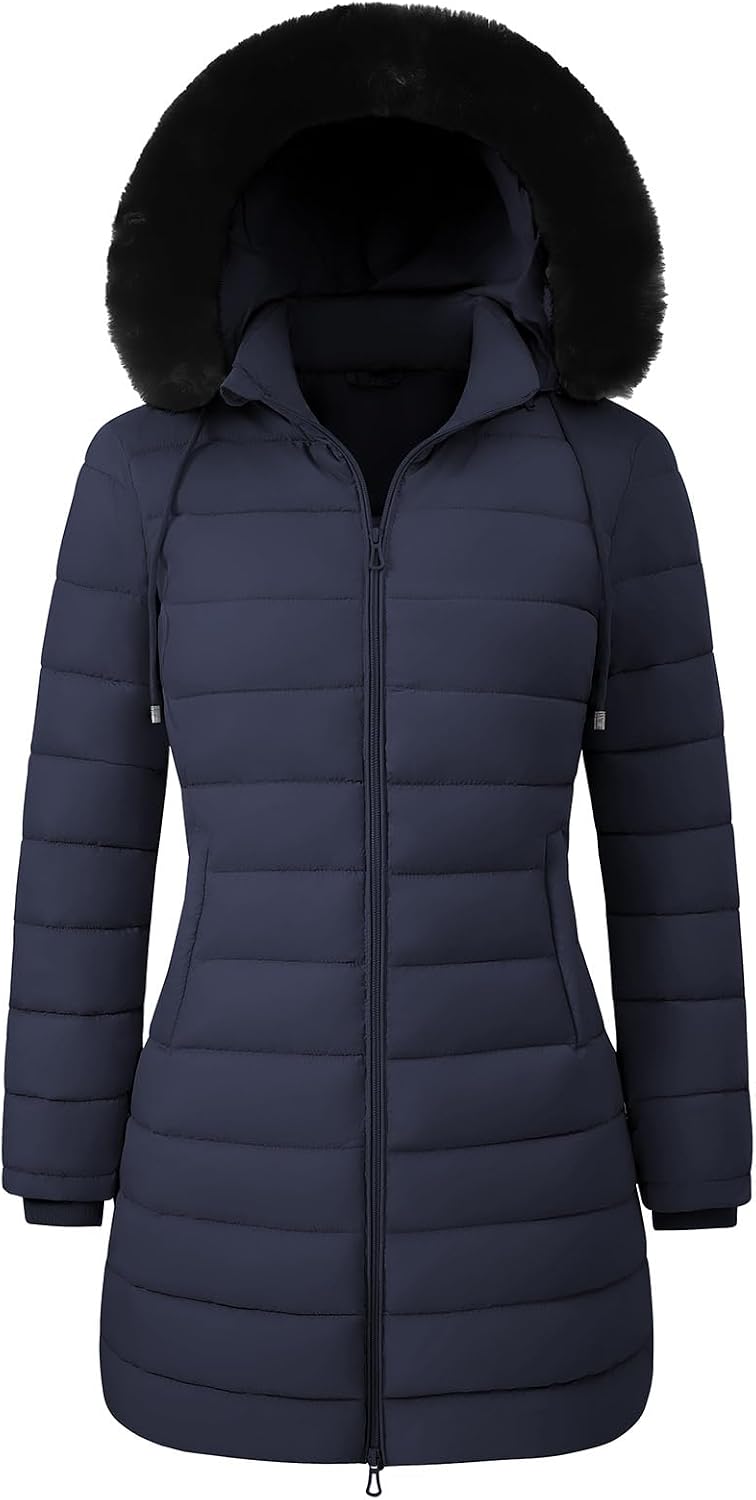 Thumbnail 6 de RITOSTA Women's Long Winter Coat with Fleece Lining and Removable Faux Fur Hood