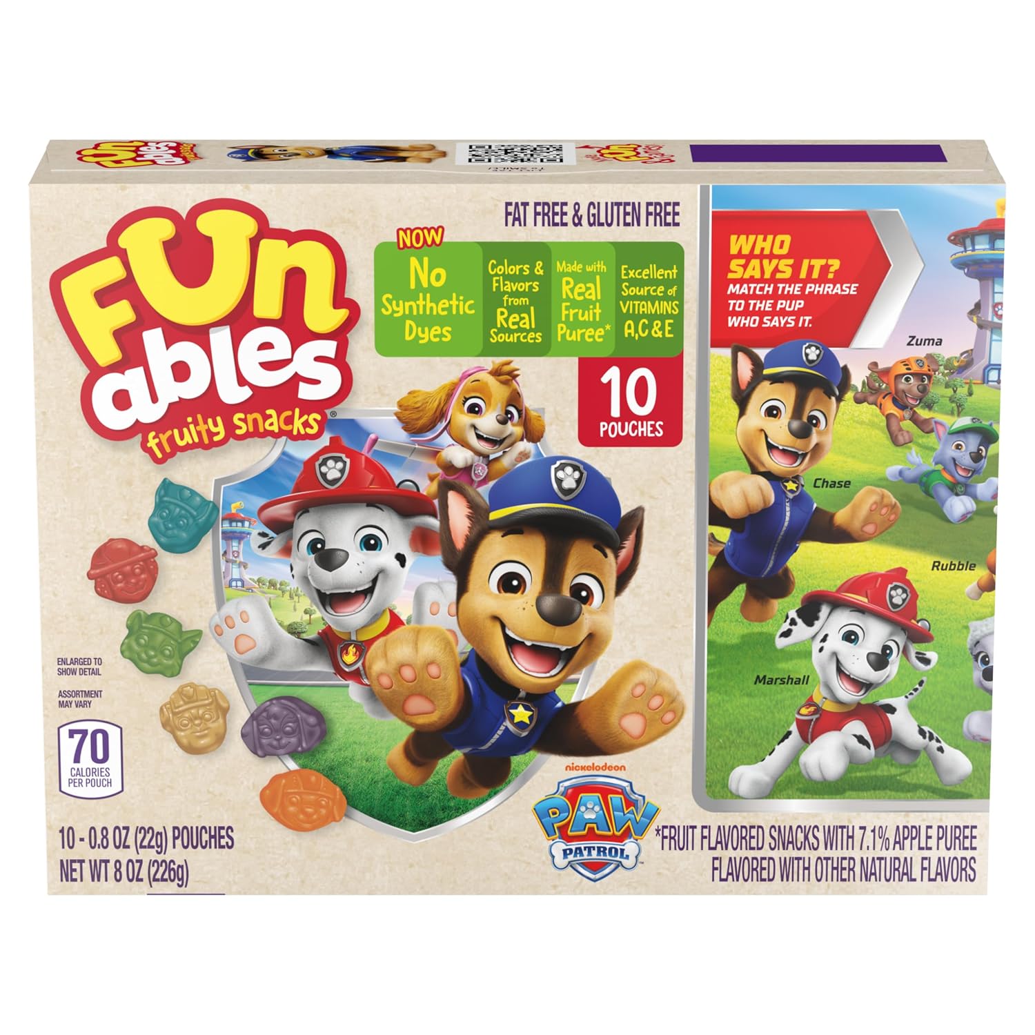 Thumbnail 3 de Funables PAW Patrol Fruit Snacks, 10 Pouches with Fruit Puree & Vitamins