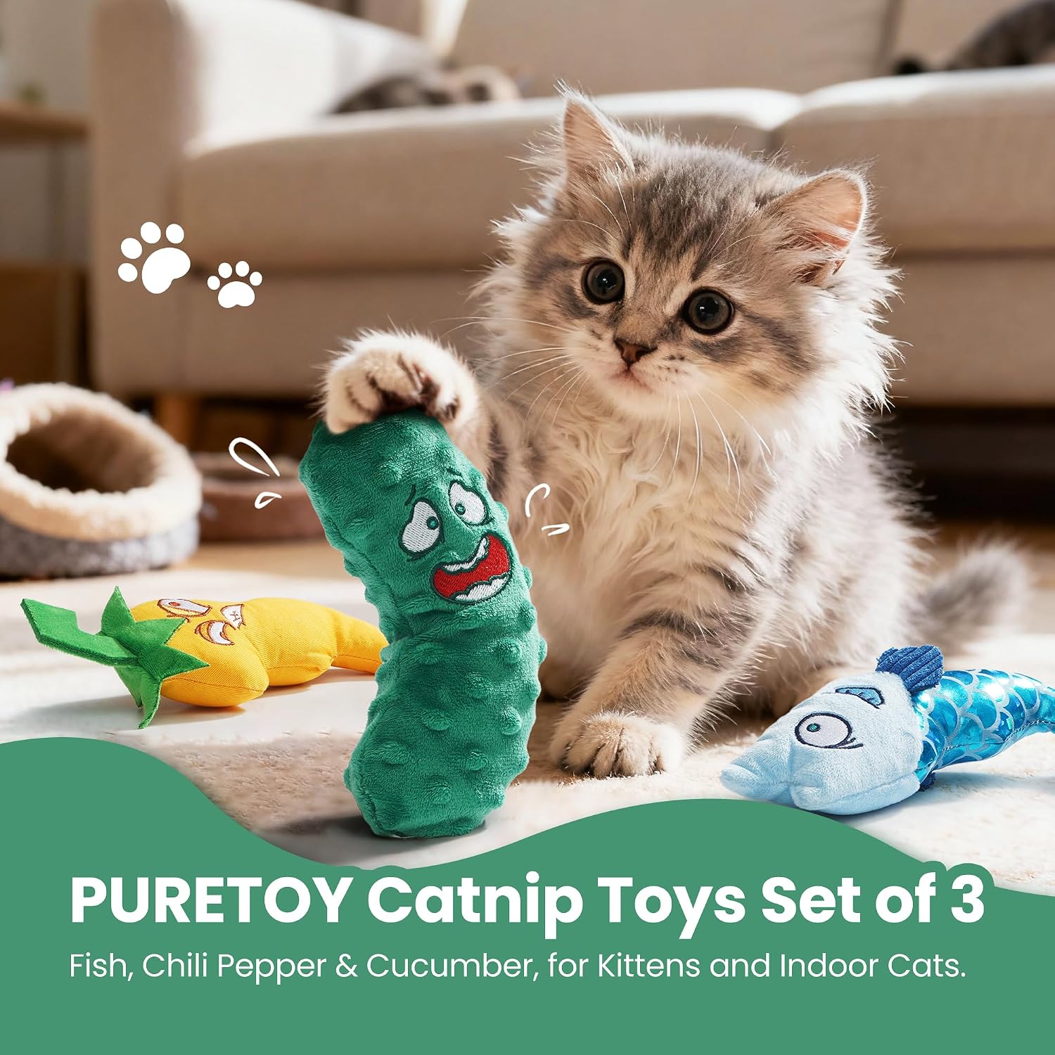 Detalle 2 de PURETOY Catnip Toys Set of 3