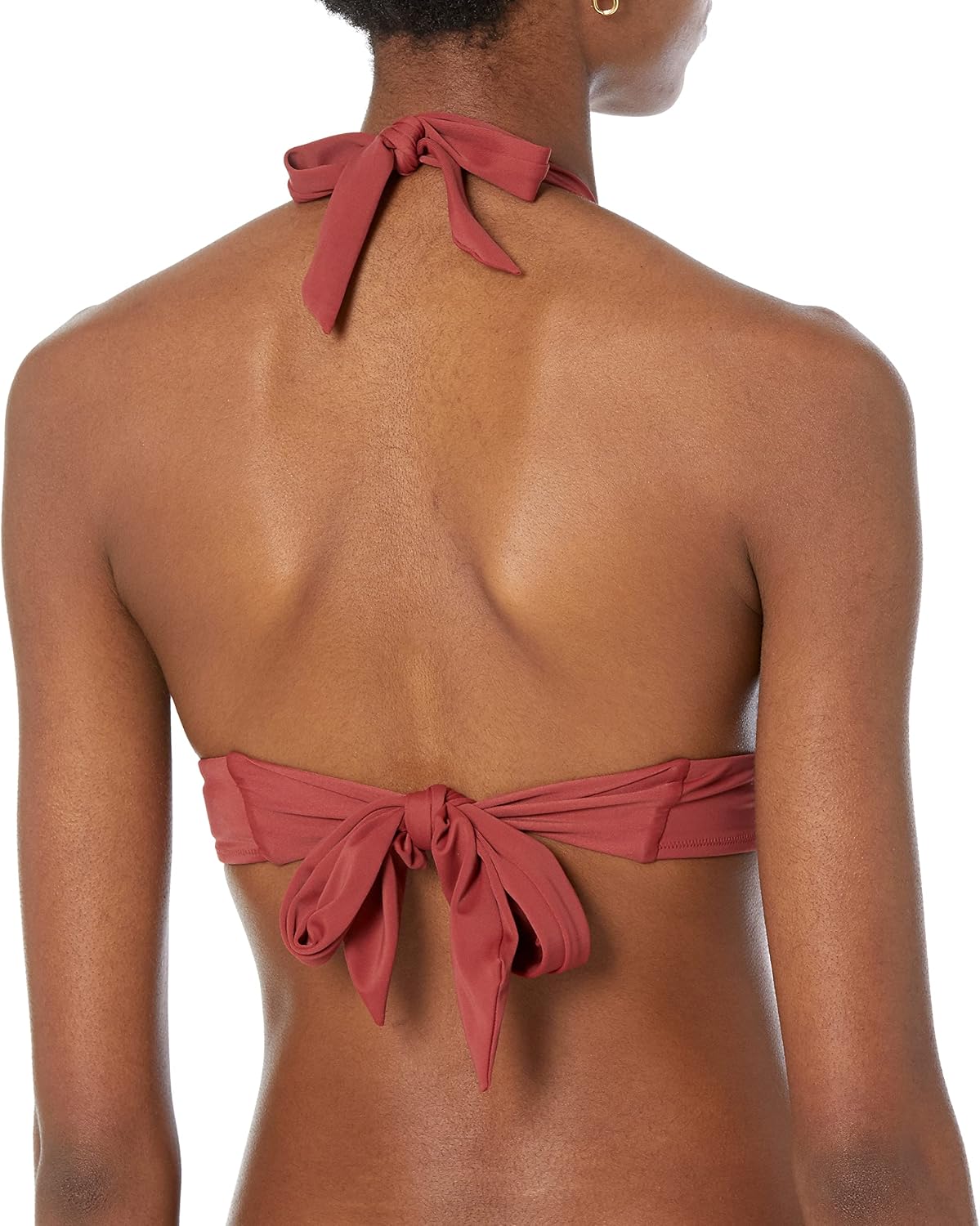 Detalle de Amazon Essentials Light-Support Tie Halter Bikini Top