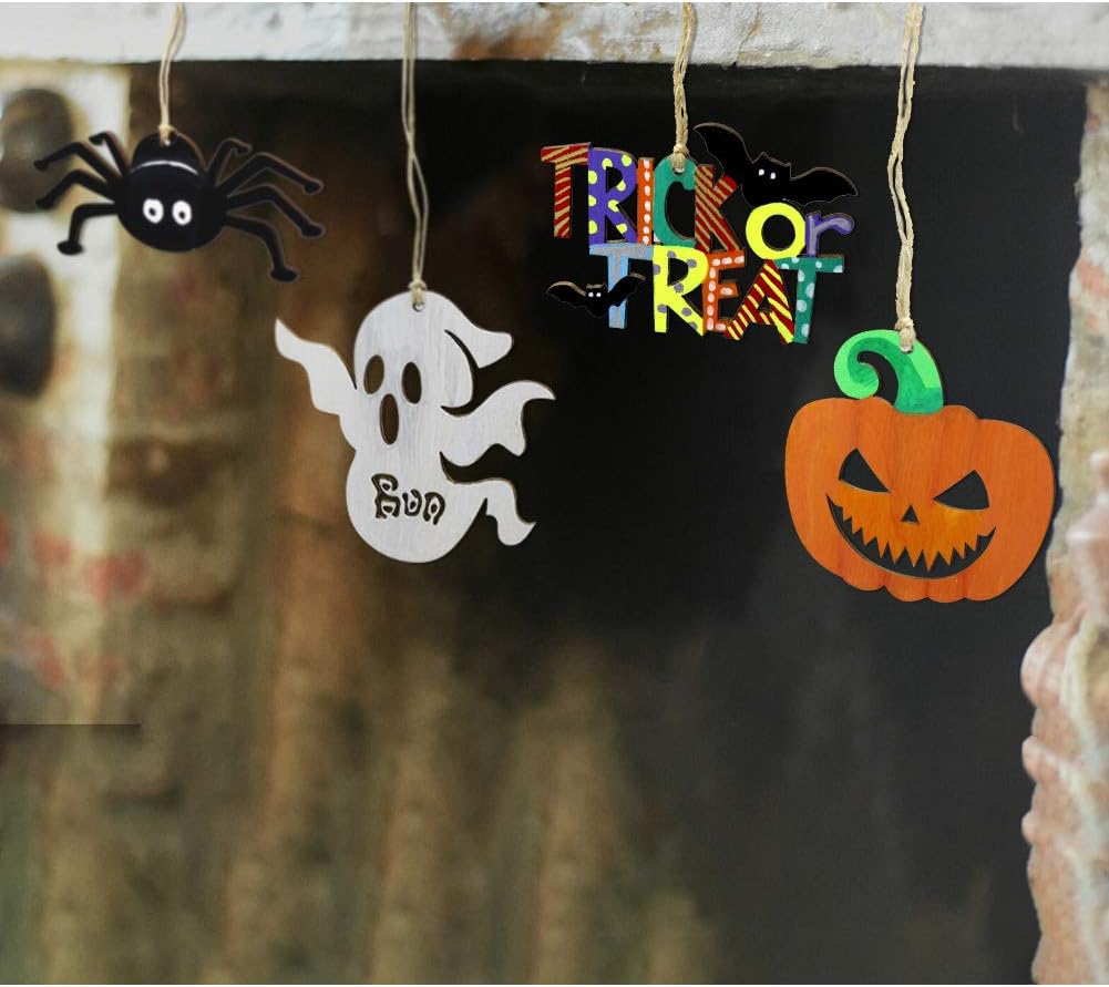 Thumbnail 6 de Hidreas Halloween Wooden Ornaments, 60-Piece Set