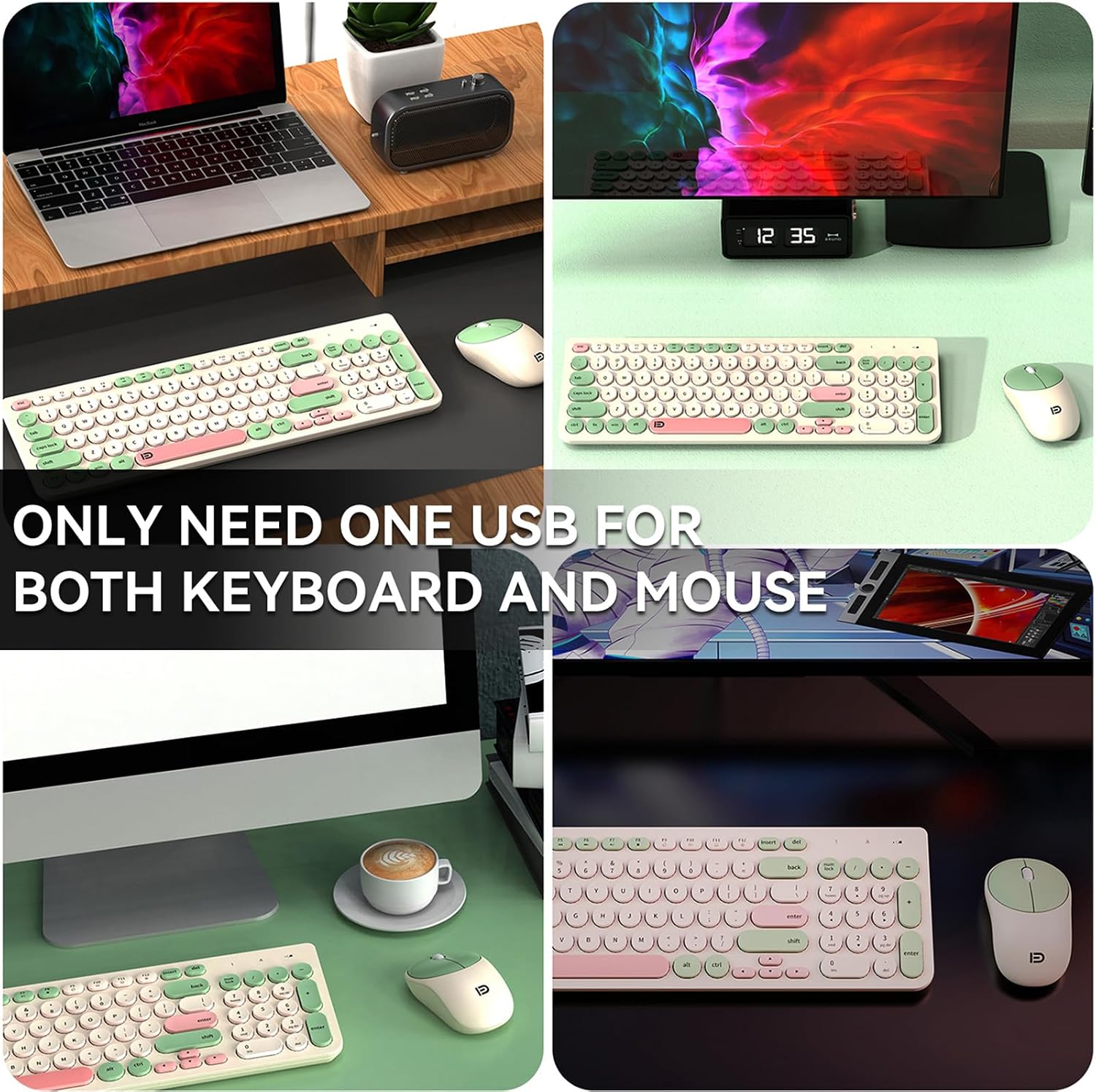 Thumbnail 5 de FD Wireless Keyboards and Mouse Combo 2.4GHz