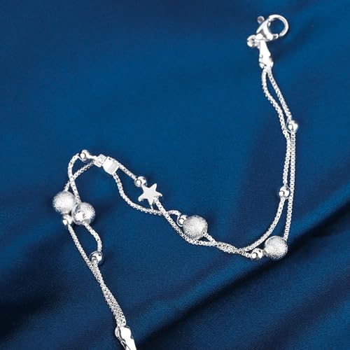 Thumbnail 7 de Pulsera plateada para mujer Rebundex: regalo sofisticado con estrellas y cuentas