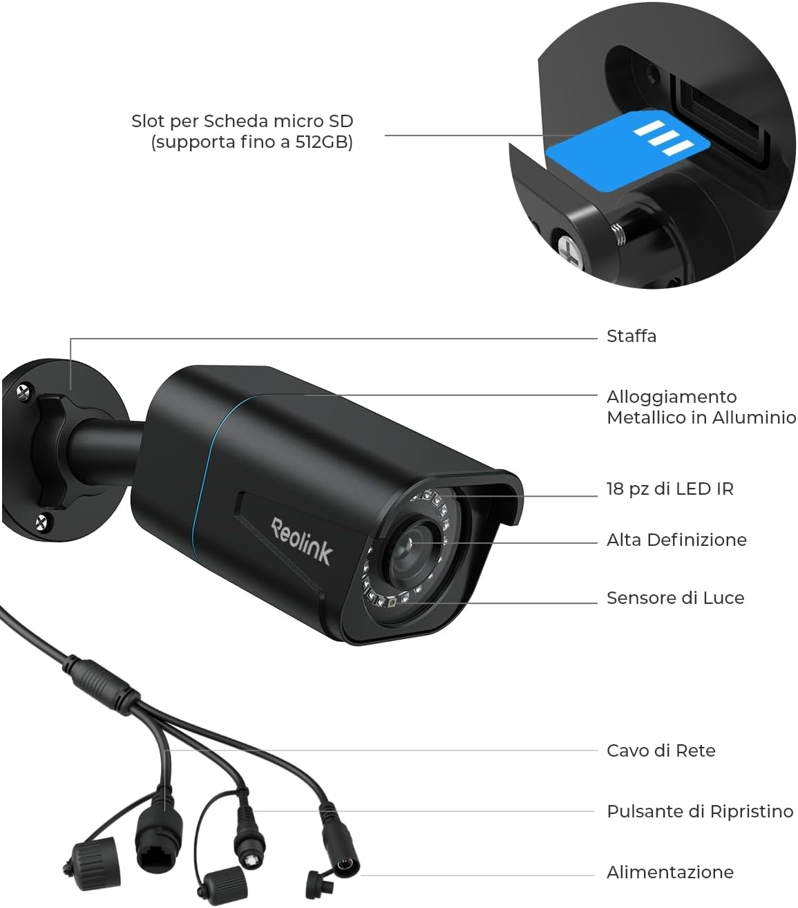 Thumbnail 6 de Reolink 4K Telecamera Esterno PoE, RLC-810A – Impermeabile IP67, rilevamento persona/veicolo/animale, microSD, Time-Lapse