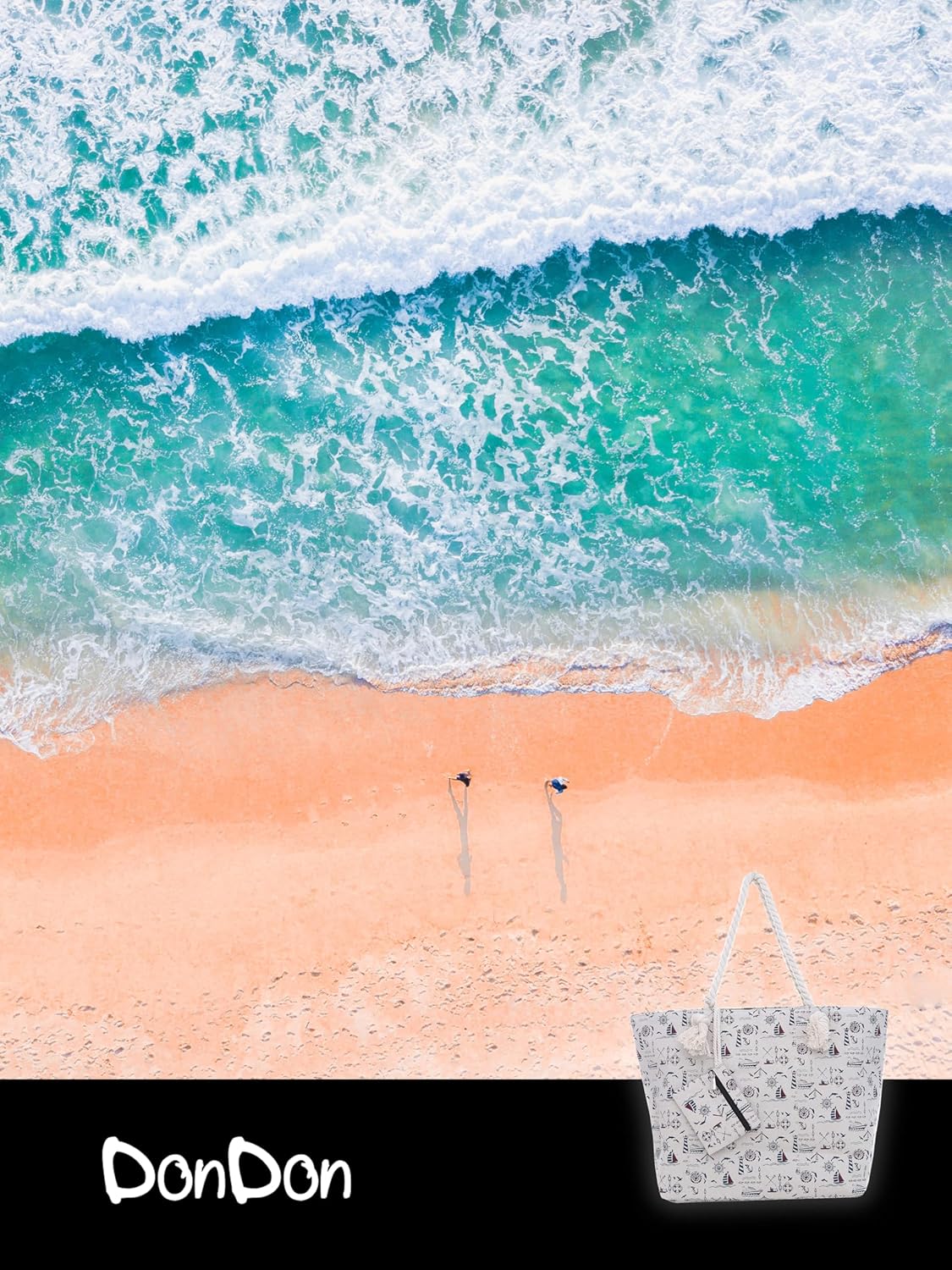 Thumbnail 5 de DonDon Strandtasche XXL mit Reißverschluss – robuste Umhängetasche & Shopper Bag für den Beach-Look