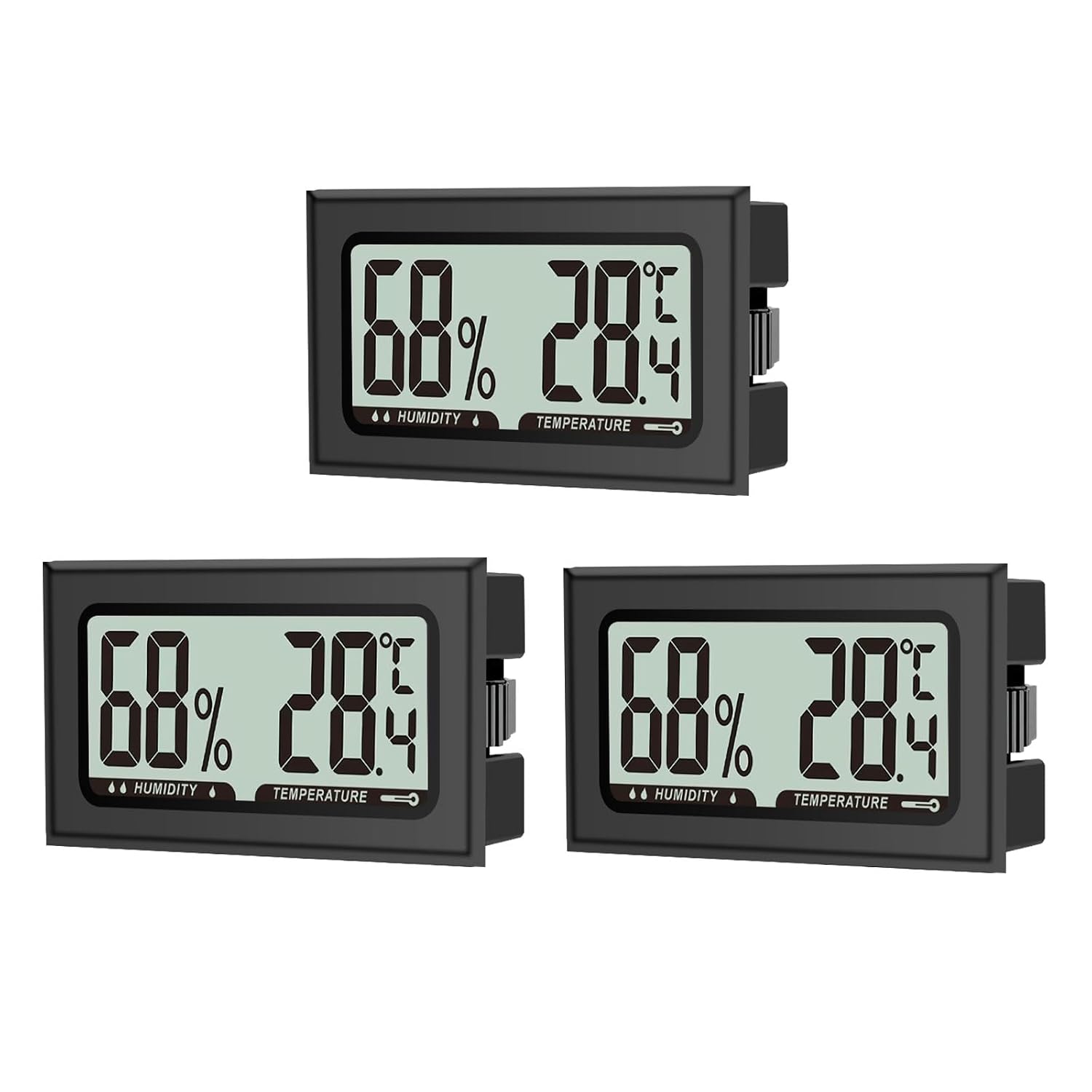 Detalle de Lot de 3 thermomètres hygromètres numériques