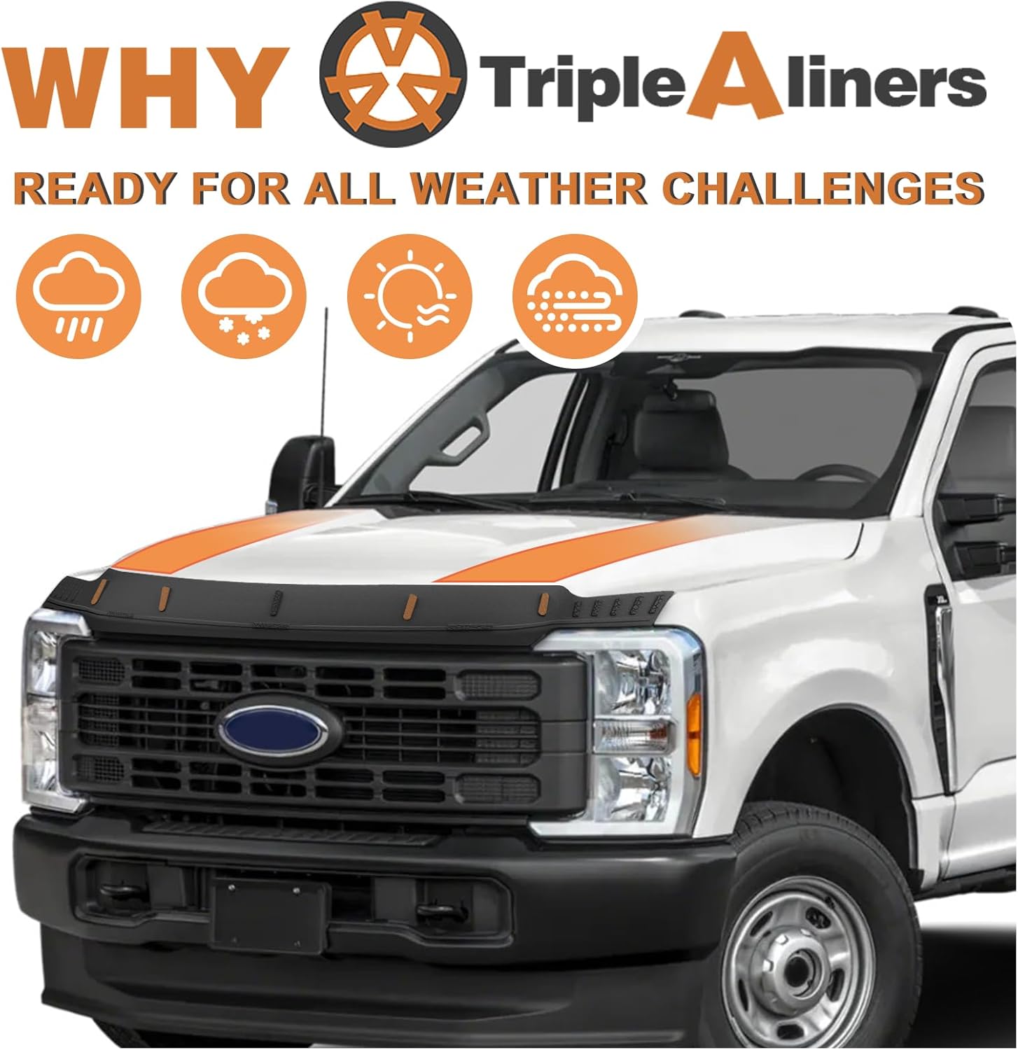 Thumbnail 5 de TripleAliners Hood Deflector Protector for Ford Super Duty F-250/F-350/F-450 (2023+)