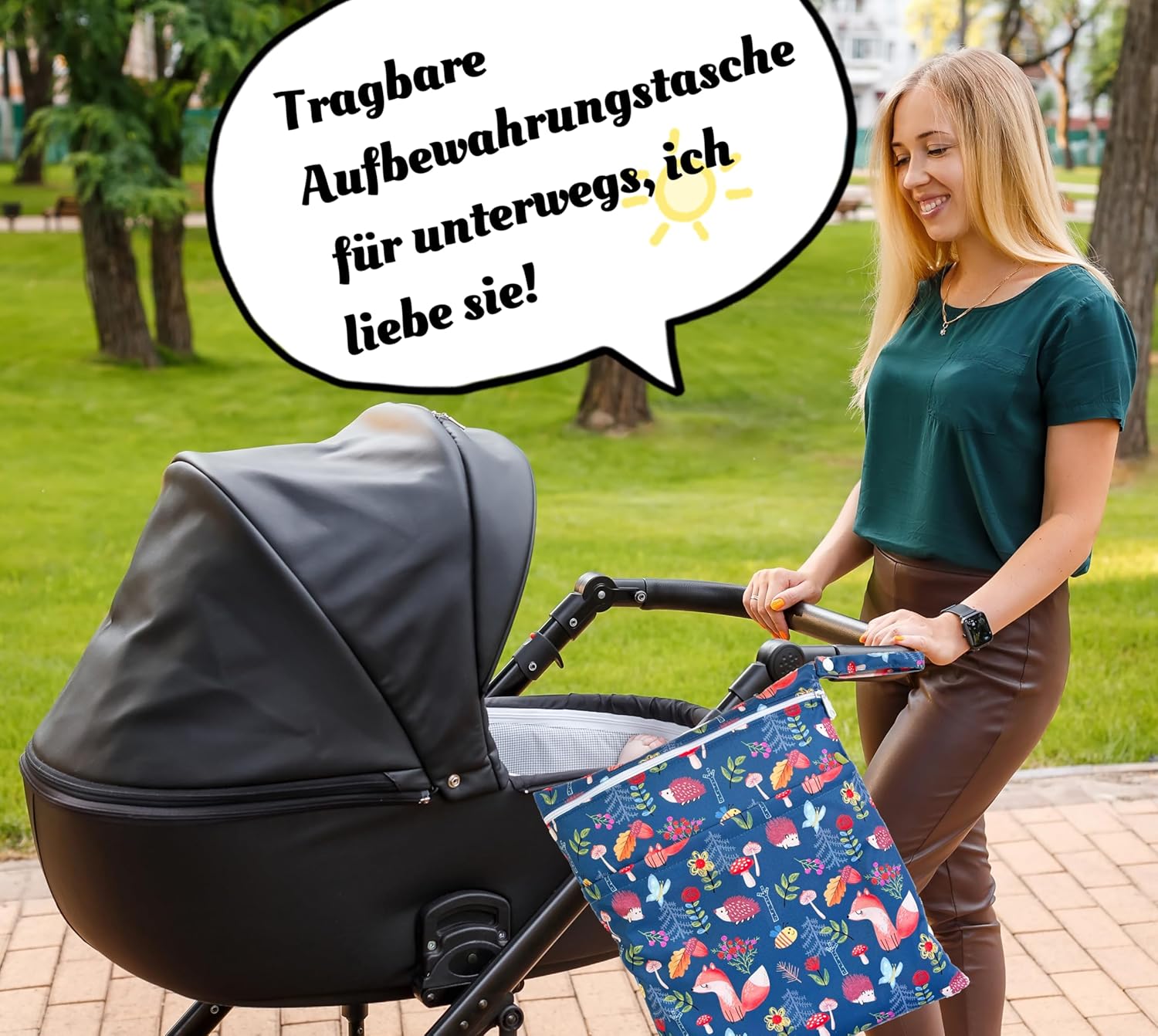 Detalle 2 de TRASUN Wetbag Kindergarten Nasstasche – wasserdichtes 2er-Set für nasse & trockene Wickel-/Schwimmsachen
