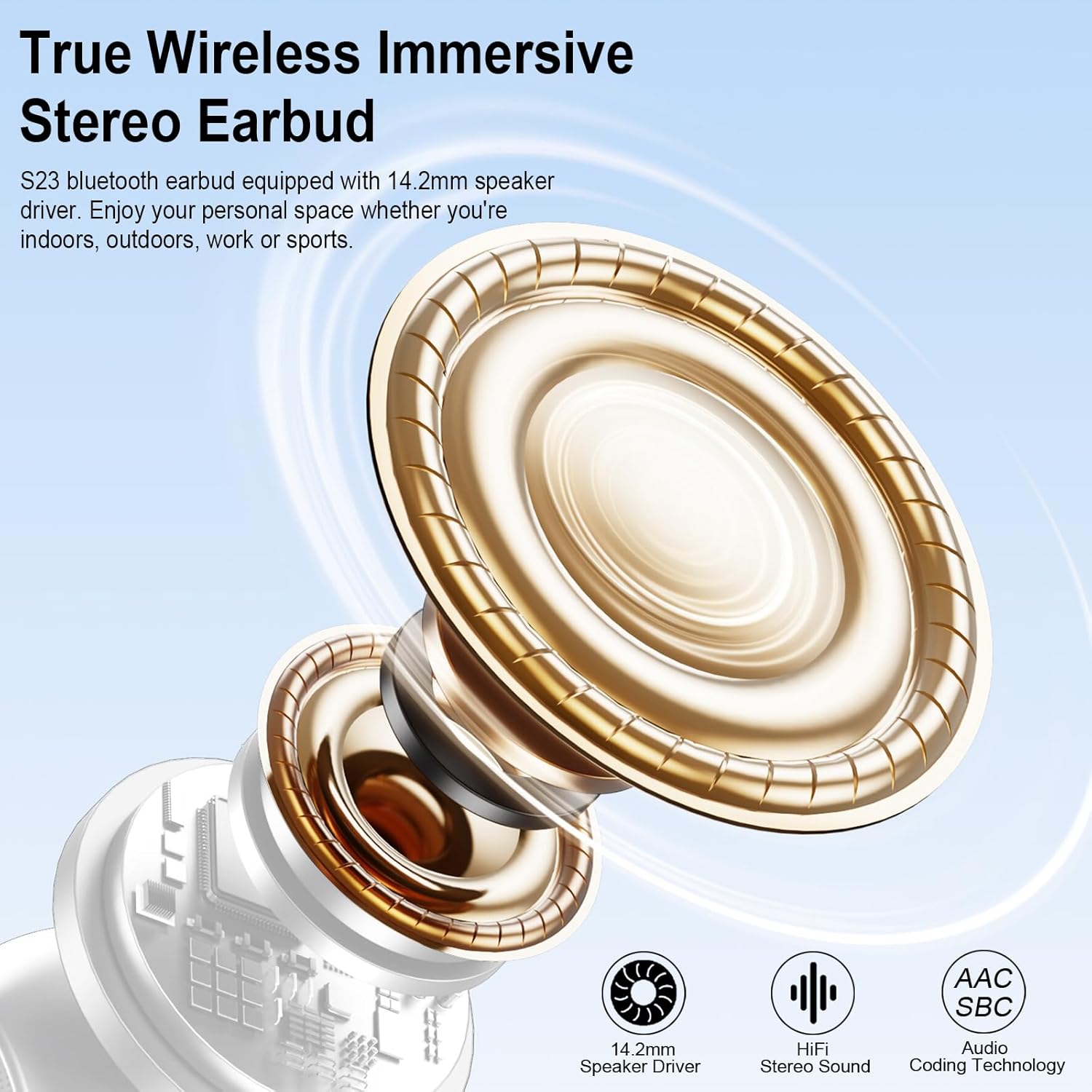 Thumbnail 6 de Auriculares Bluetooth 5.3 HiFi 40H blanco