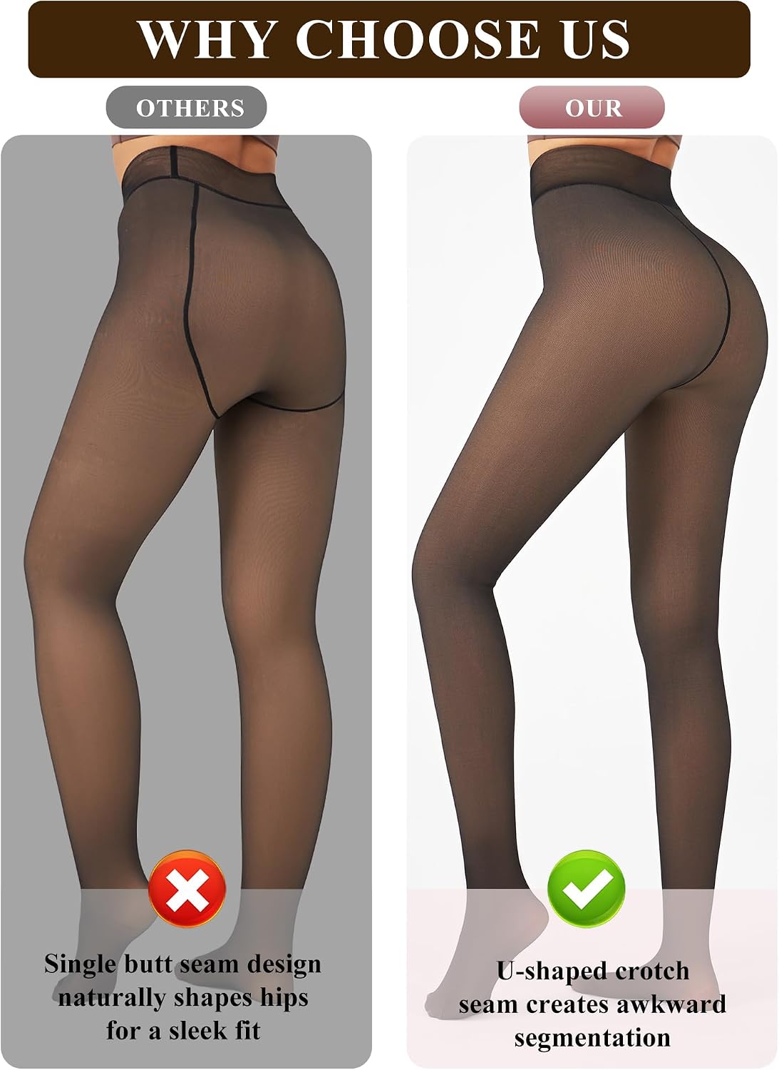 Detalle 2 de Zoe Cubby Fake Sheer Thermal Tights 32°F