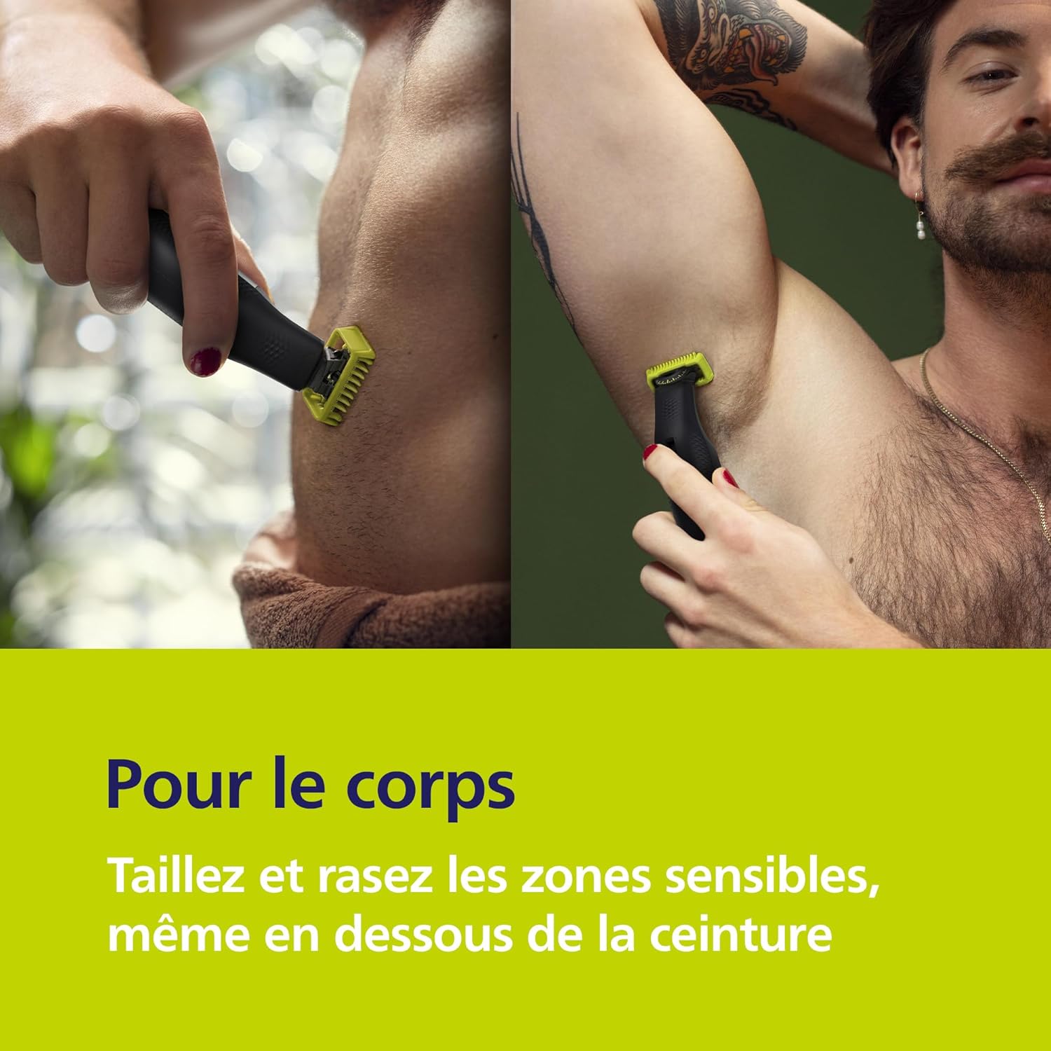 Detalle de Philips OneBlade Pro 360 Authentique Visage+Corps (QP6652/35) – Tondeuse à barbe et rasoir 2 lames 360