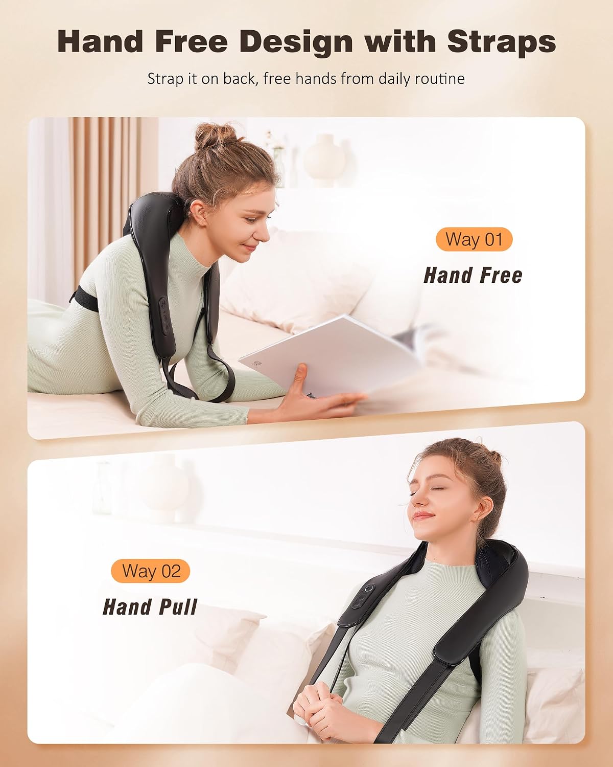 Detalle 2 de KNQZE® Cordless Neck Massager with 4D Shiatsu, Heat & Graphene Heating (cordless)