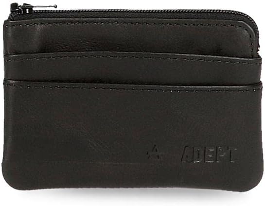 Detalle de joumma bags, s.l. Adept Alan Porte-Monnaie Noir – cuir, 11 x 7 x 1,5 cm