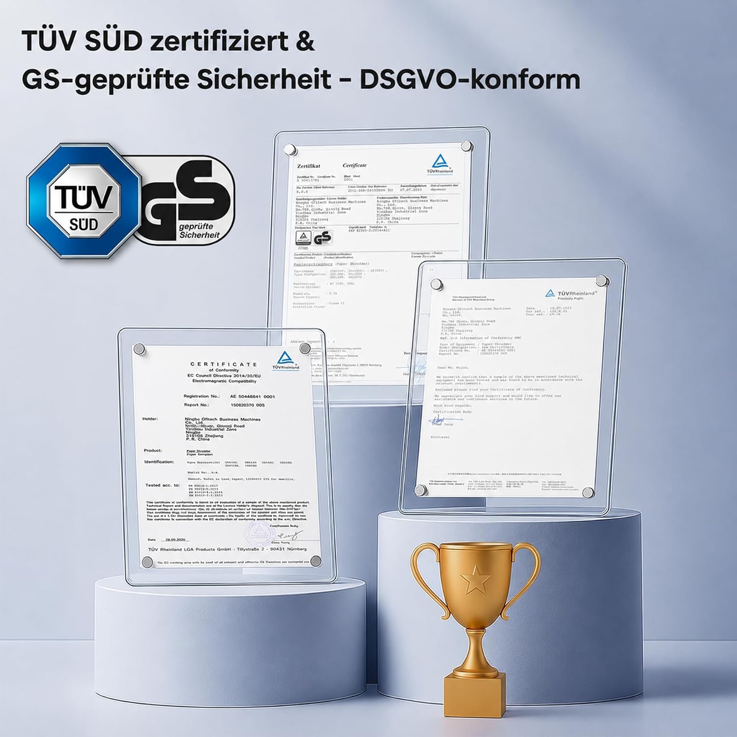 Thumbnail 6 de VidaTeco Aktenvernichter für Büro und Homeoffice – P-4 Kreuzschnitt, 20 Blatt, 60 Minuten Dauerbetrieb, leise 58 dB, 30 L Behälter