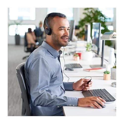 Detalle de Logitech 960 Kopfhörer mit Mikrofon — USB-Headset für Telefonkonferenzen, Webinare und Musik