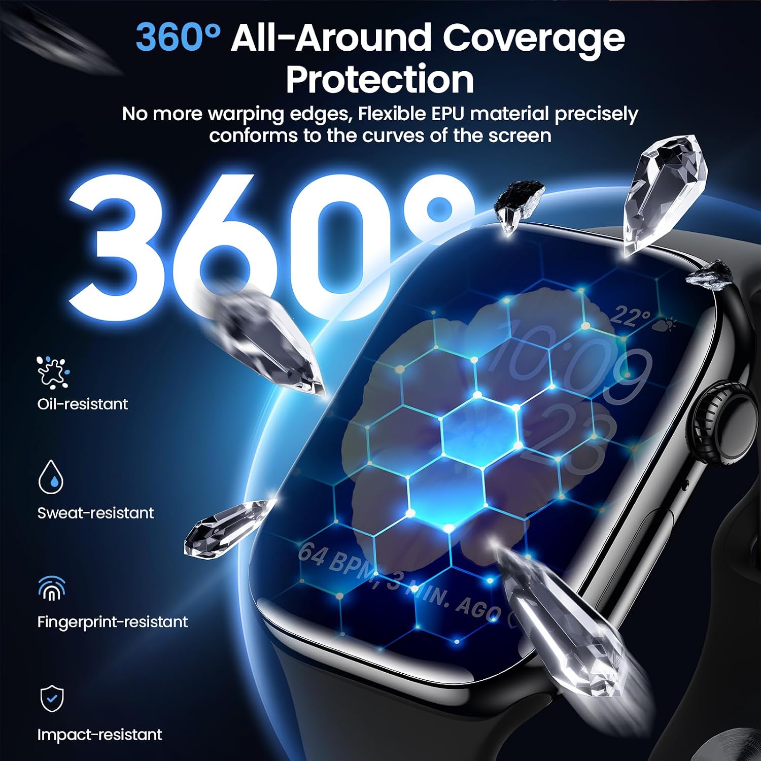 Thumbnail 3 de UniqueMe 42mm Apple Watch Screen Protector 4 Pack
